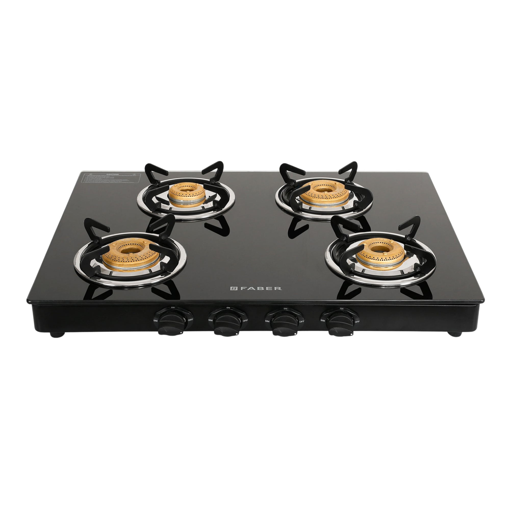 FABER Cooktop Jumbo Neo XL 4BB AI 4 Burner Gas Stove (Black)