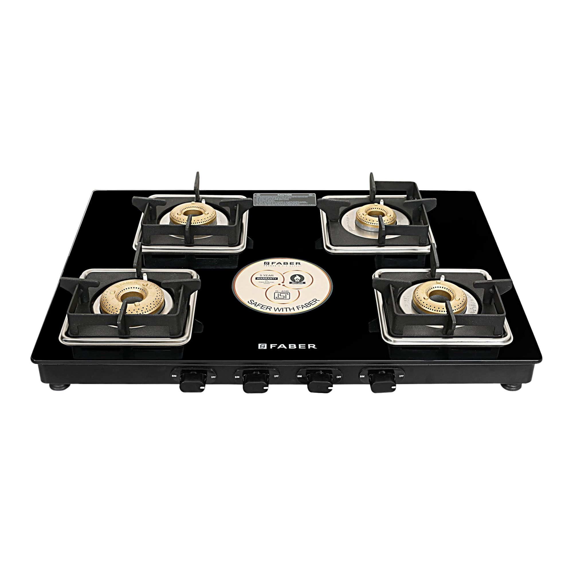 Buy FABER Cooktop Remo XL 4BB AI 4 Burner Gas Stove Black