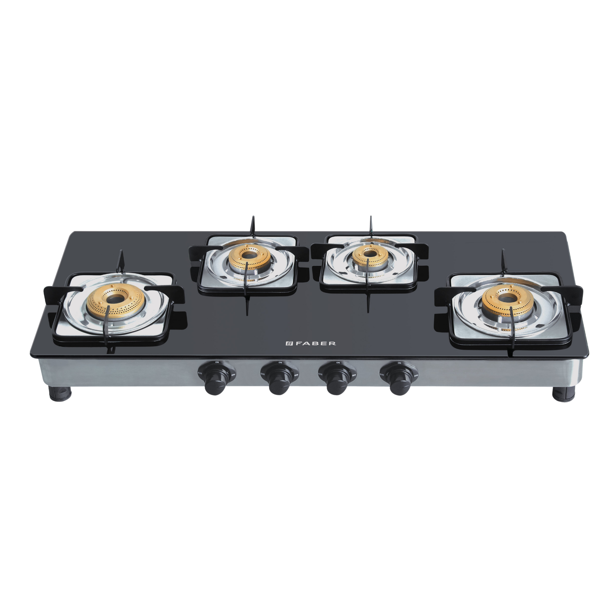 FABER Cooktop Supreme Plus XL C 4 Burner Gas Stove (Black)