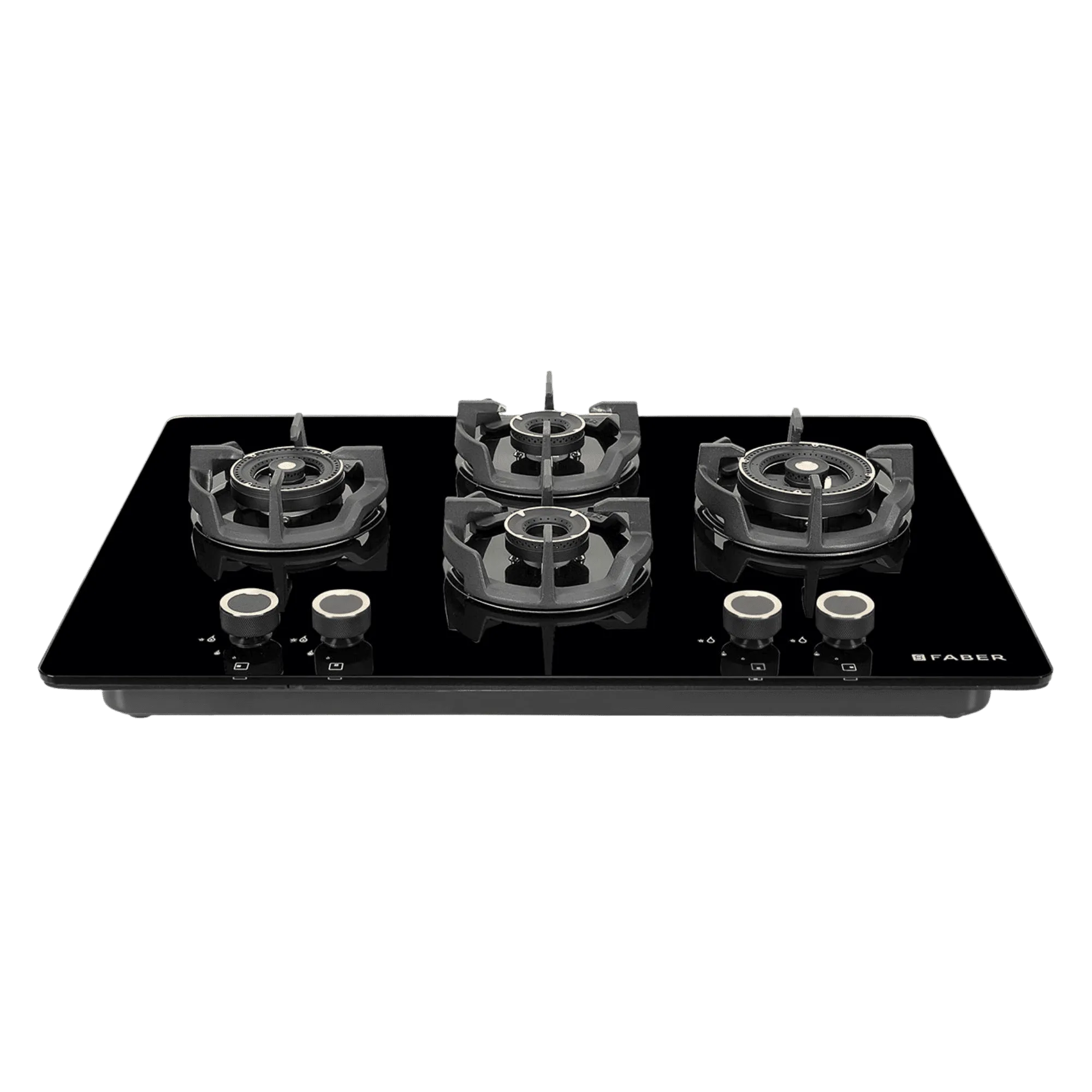 Faber experia ht 754 alu ai ffd 4 burner hob black Front View