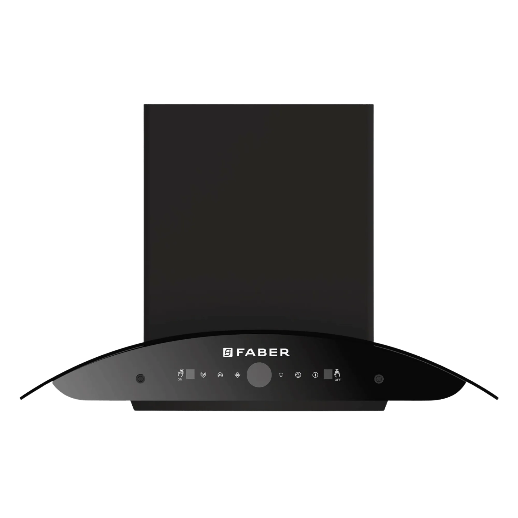 Faber hood mystic bldc hc sc fl bk in 75 wall mounted chimney black Front View