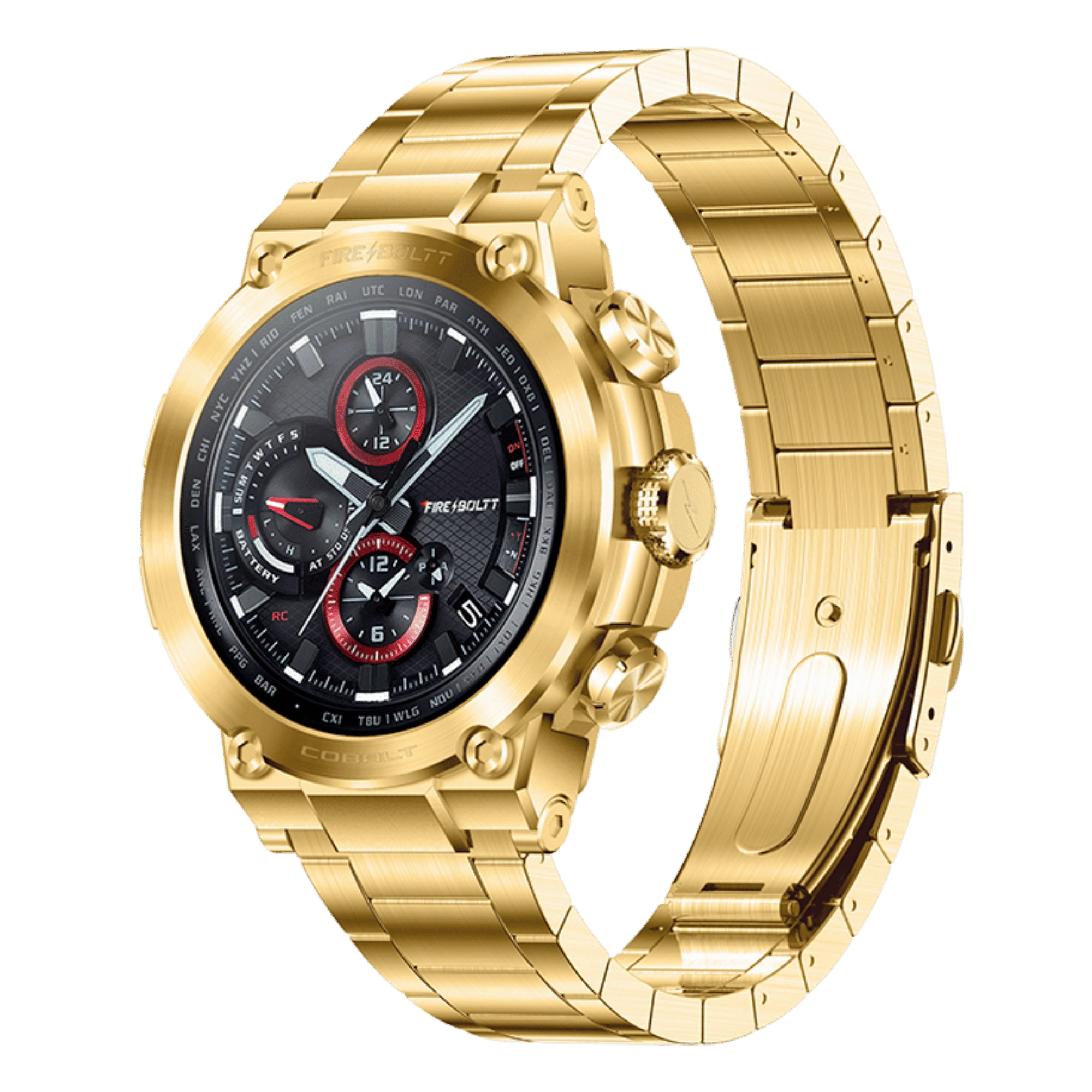 Fire boltt cobalt smartwatch gold Front Right View