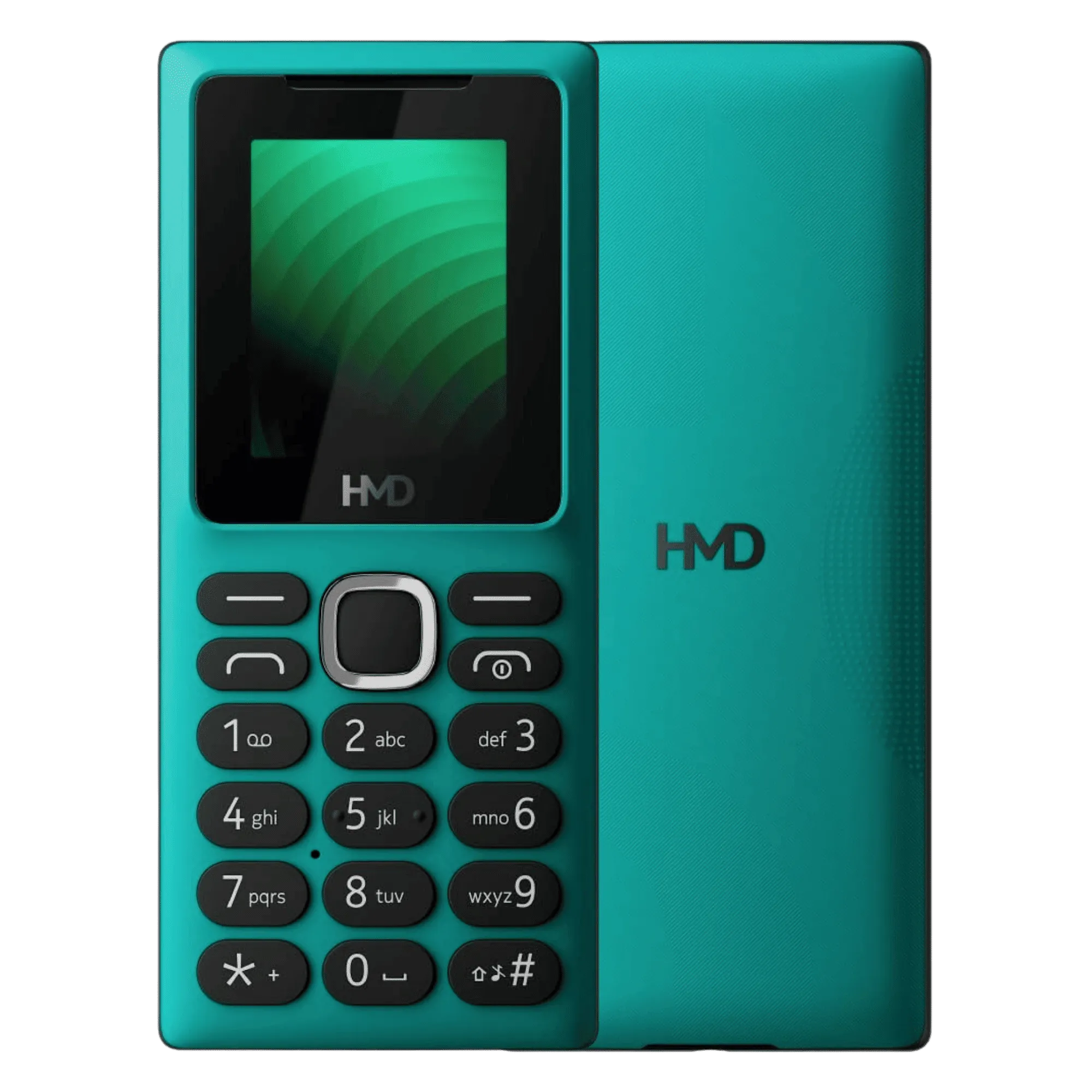 HMD 100 ta1753 dual sim teal Front Back View