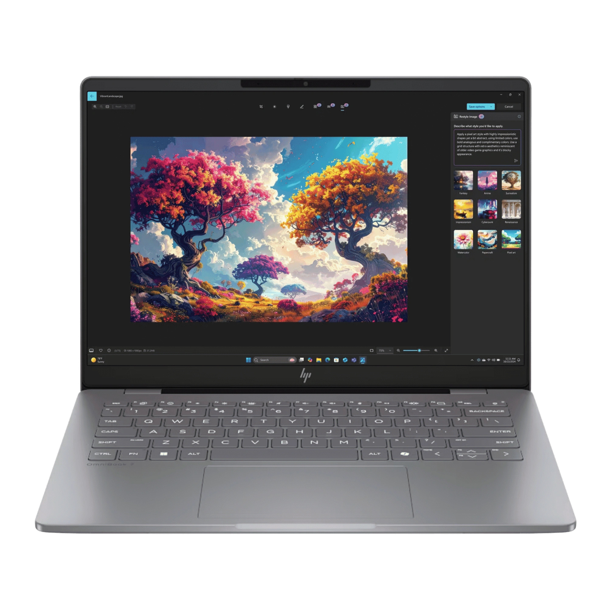 HP OmniBook 7 Intel Core 5 210H Windows 11 Home Laptop 14 fs0789TU Meteor Silver 16GB 512GB front view