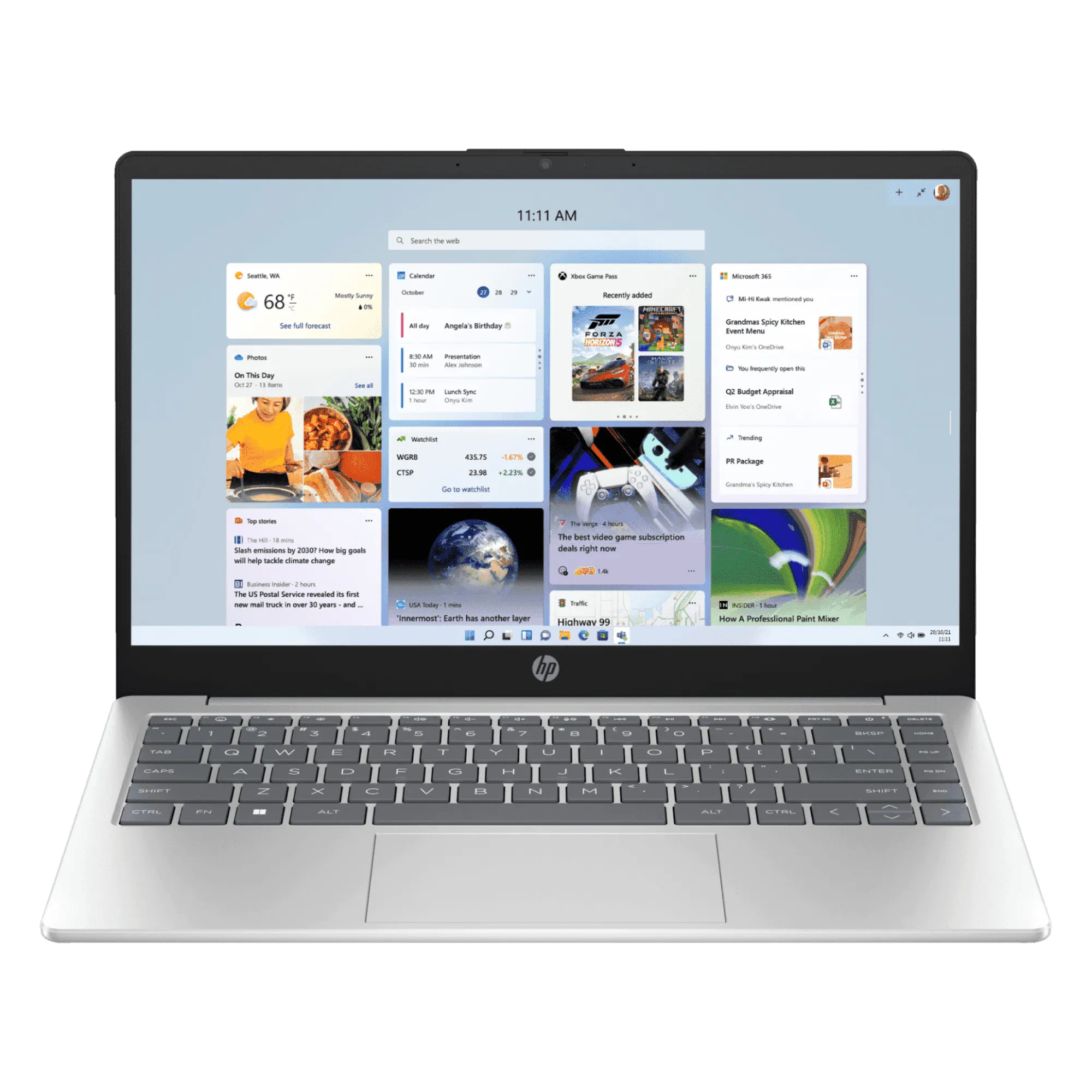 HP intel core ultra 5 125h windows 11 home laptop 14 ep1180tu natural silver 24gb 1tb Front View