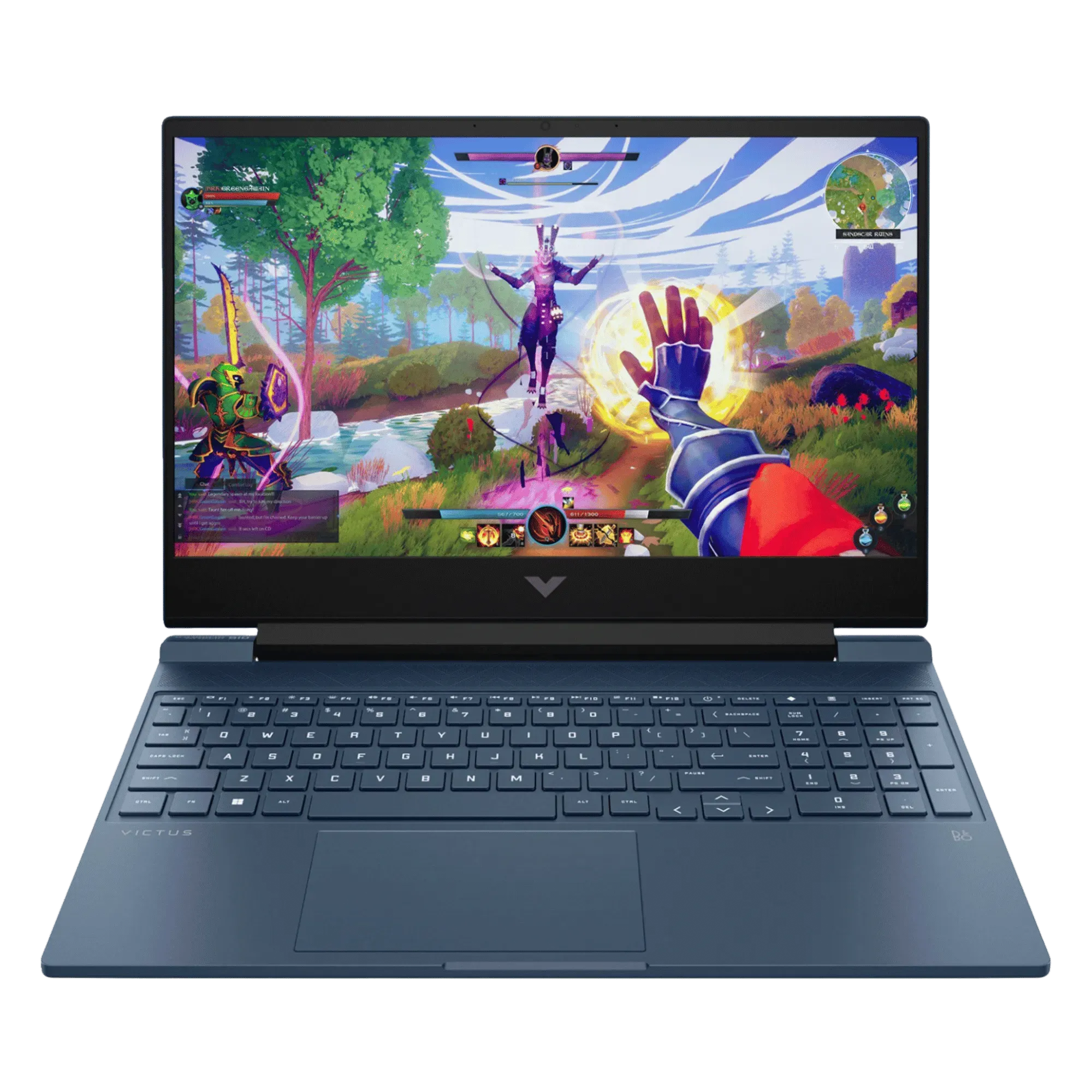 HP victus gaming intel core 5 210h windows 11 home laptop 15 fa2504tx performance blue 24gb 512gb Front View