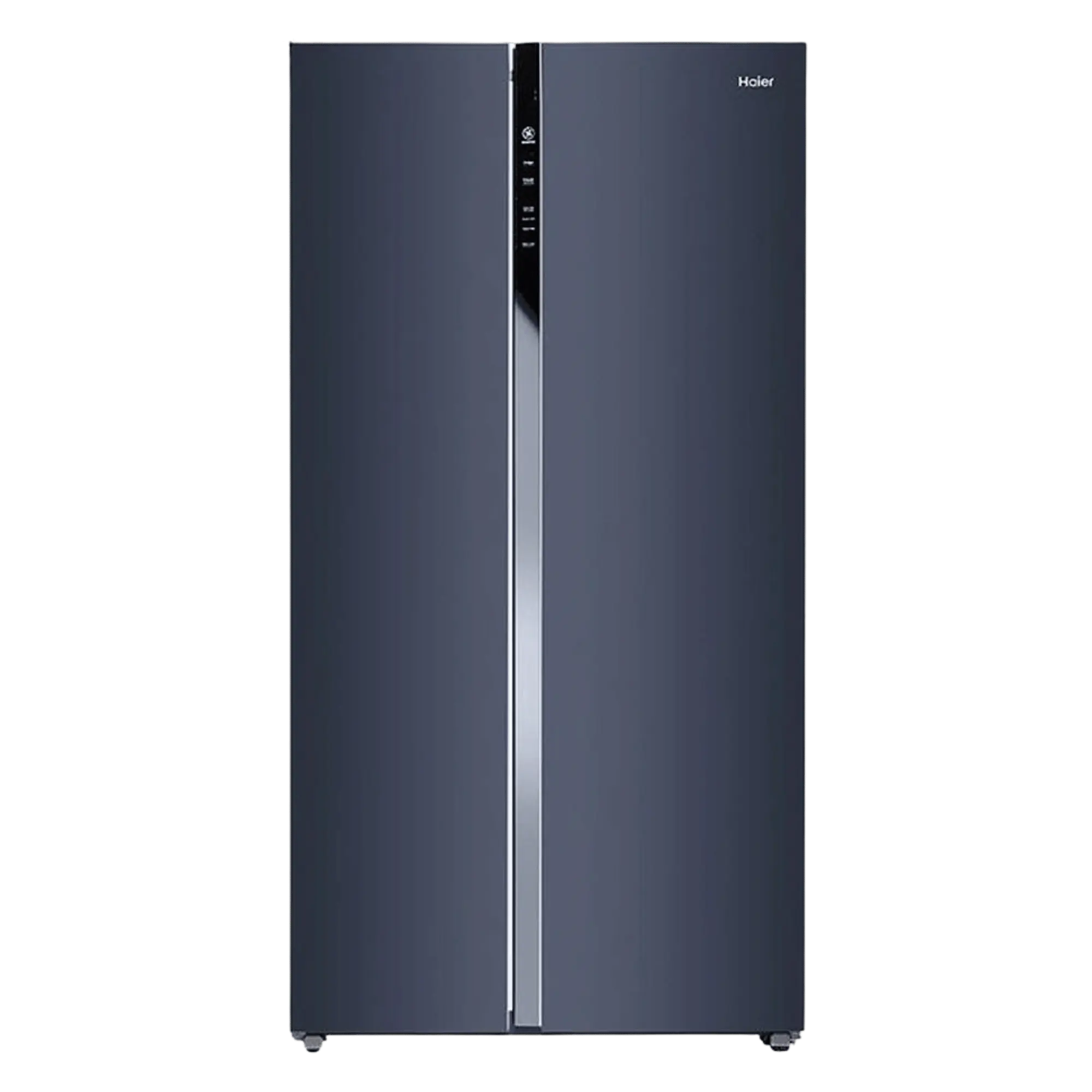Haier 596 l frost free side by side door refrigerator hes 690gk graphite black Front View