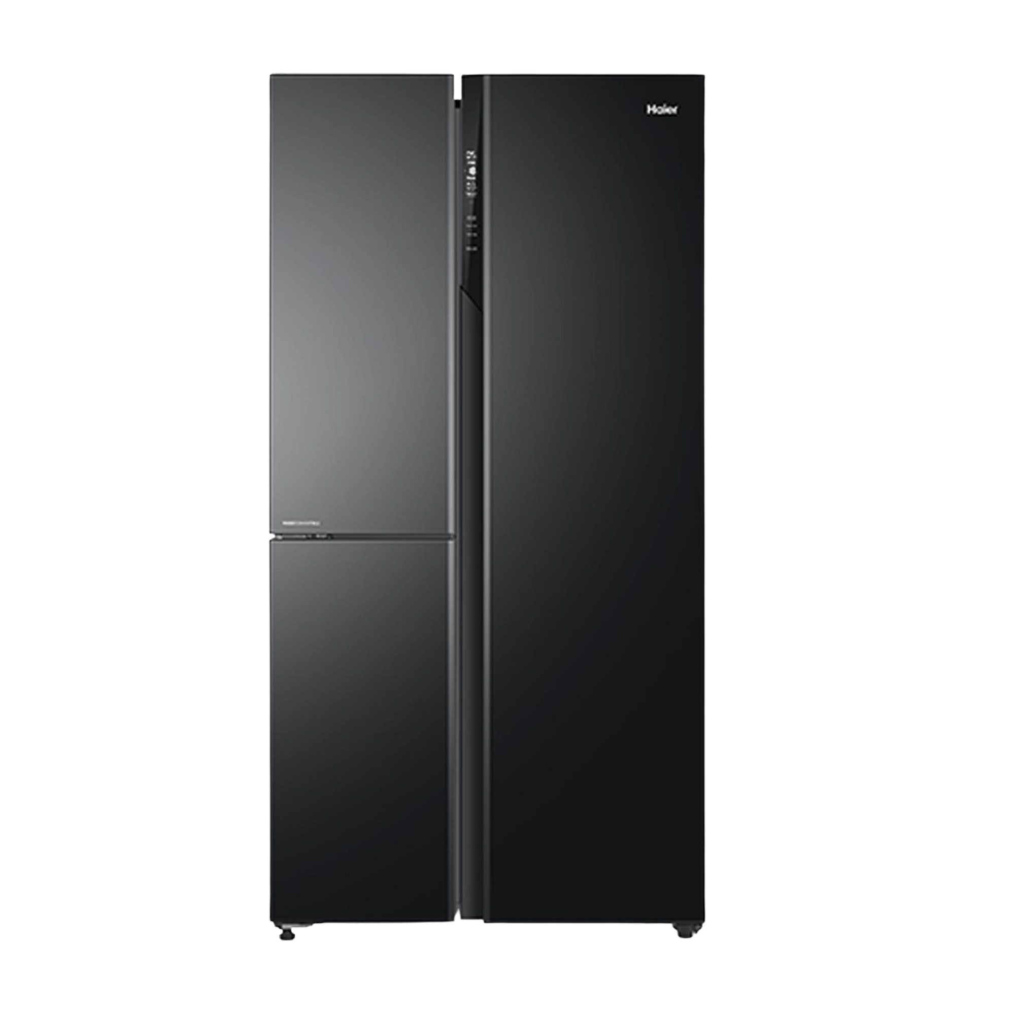 Haier 628 L Frost Free Side By Side Door Refrigerator Black Steel