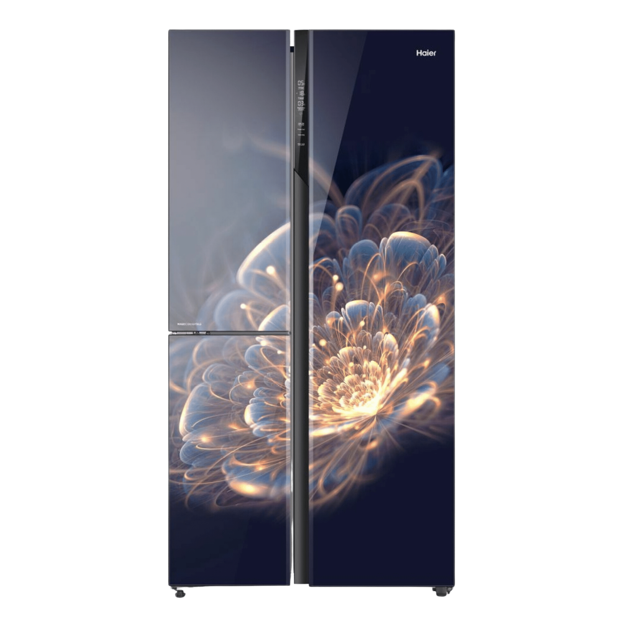 Haier 628 L Frost Free Side By Side Door Fridge Floret Glass