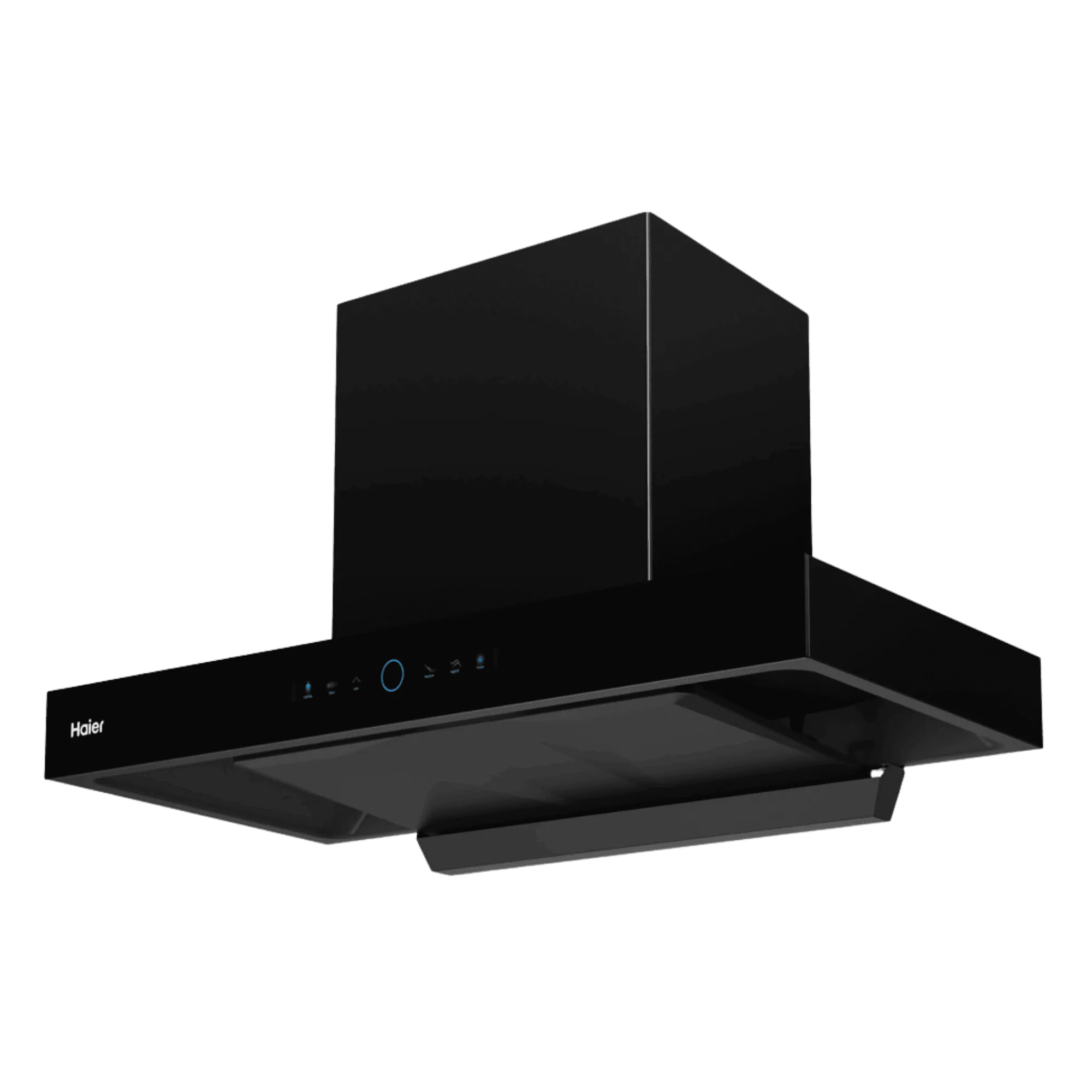 Haier t shaped hood wall mounted chimney hih t3903 in black Front Right View