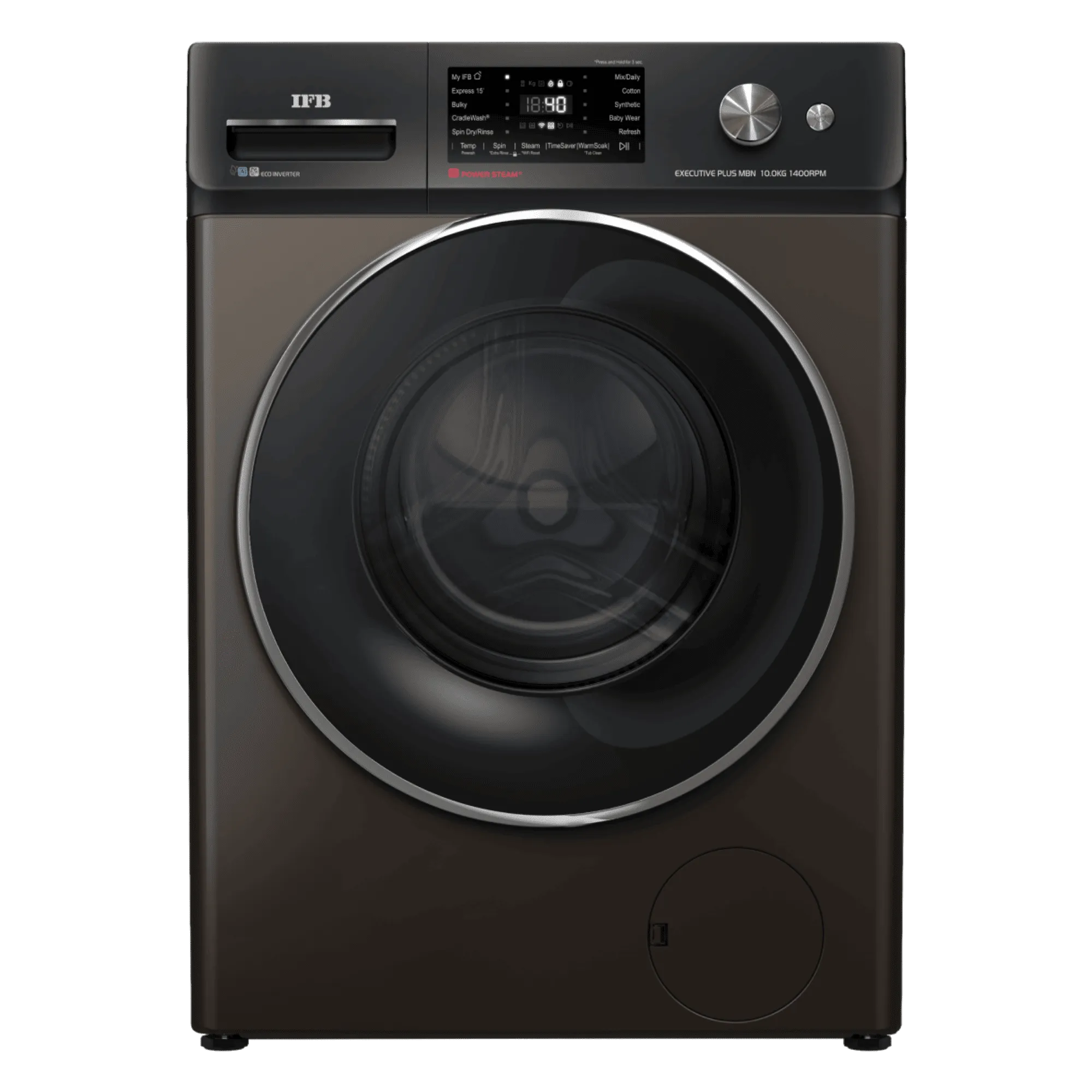 Ifb 10 0kg fully automatic front load washing machine executive mbn 1014k cms mocha Front View