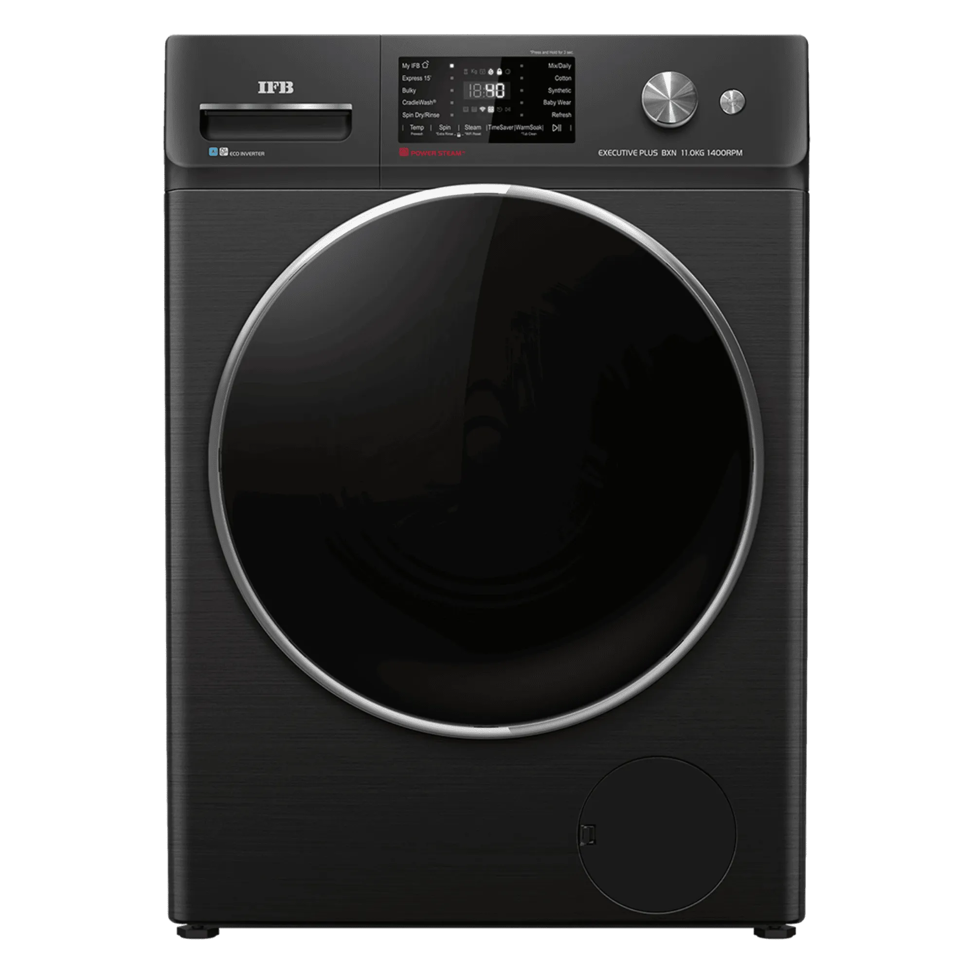 Ifb 11 0kg fully automatic top load washing machine bxn 1114kh black Front View