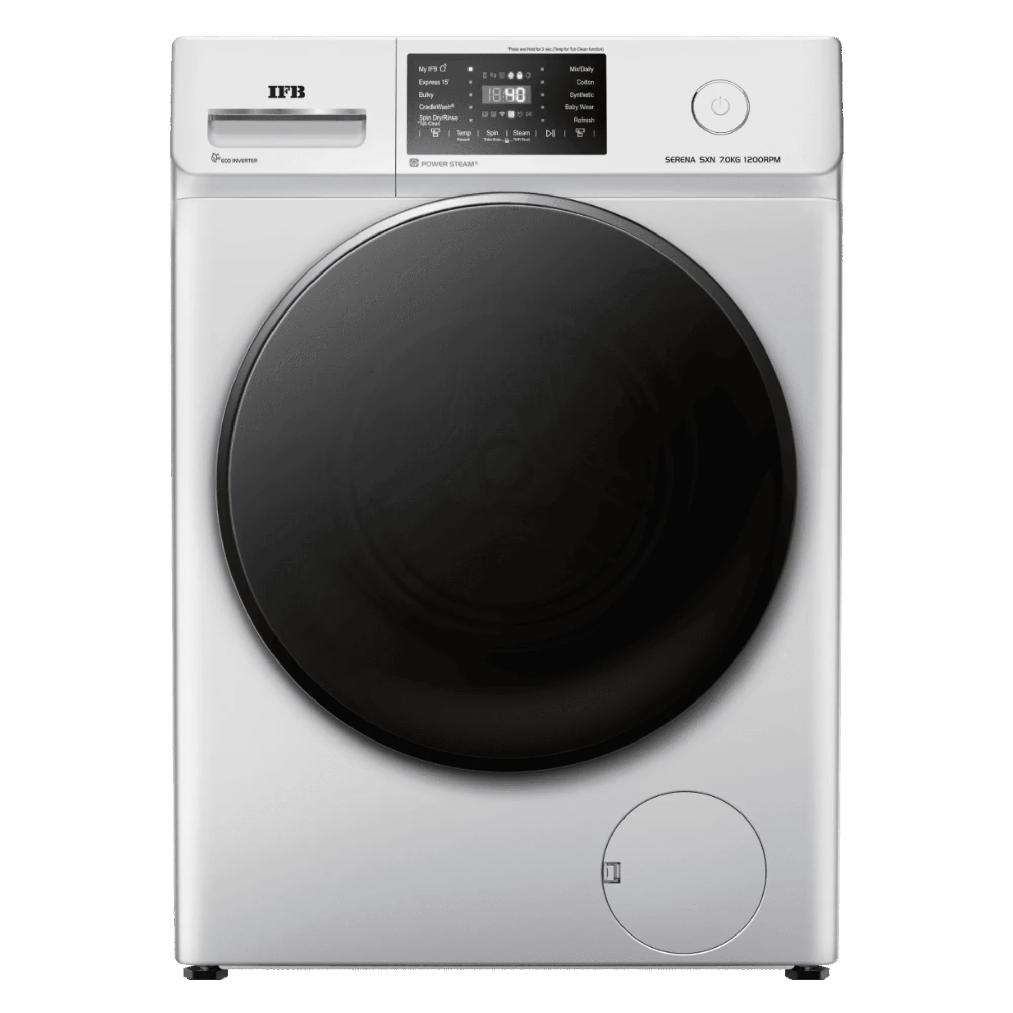 Ifb 7 0kg fully automatic front load washing machine serena sxn 7012 cms rich silver Front View