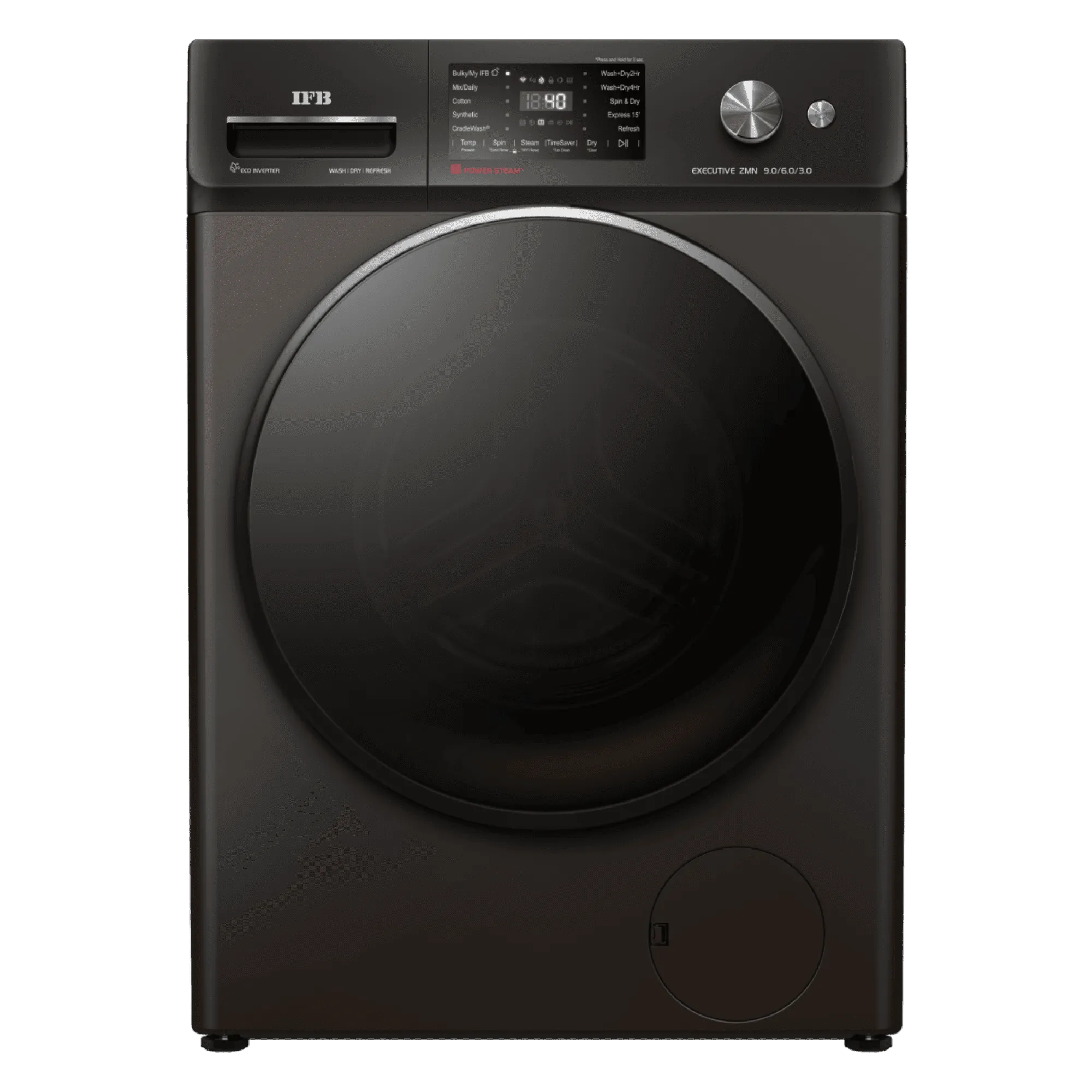 Ifb laundrimagic 9 6 3 kg front load washer dryer washing machine executive zmn 9 6 3 kg mocha Front View