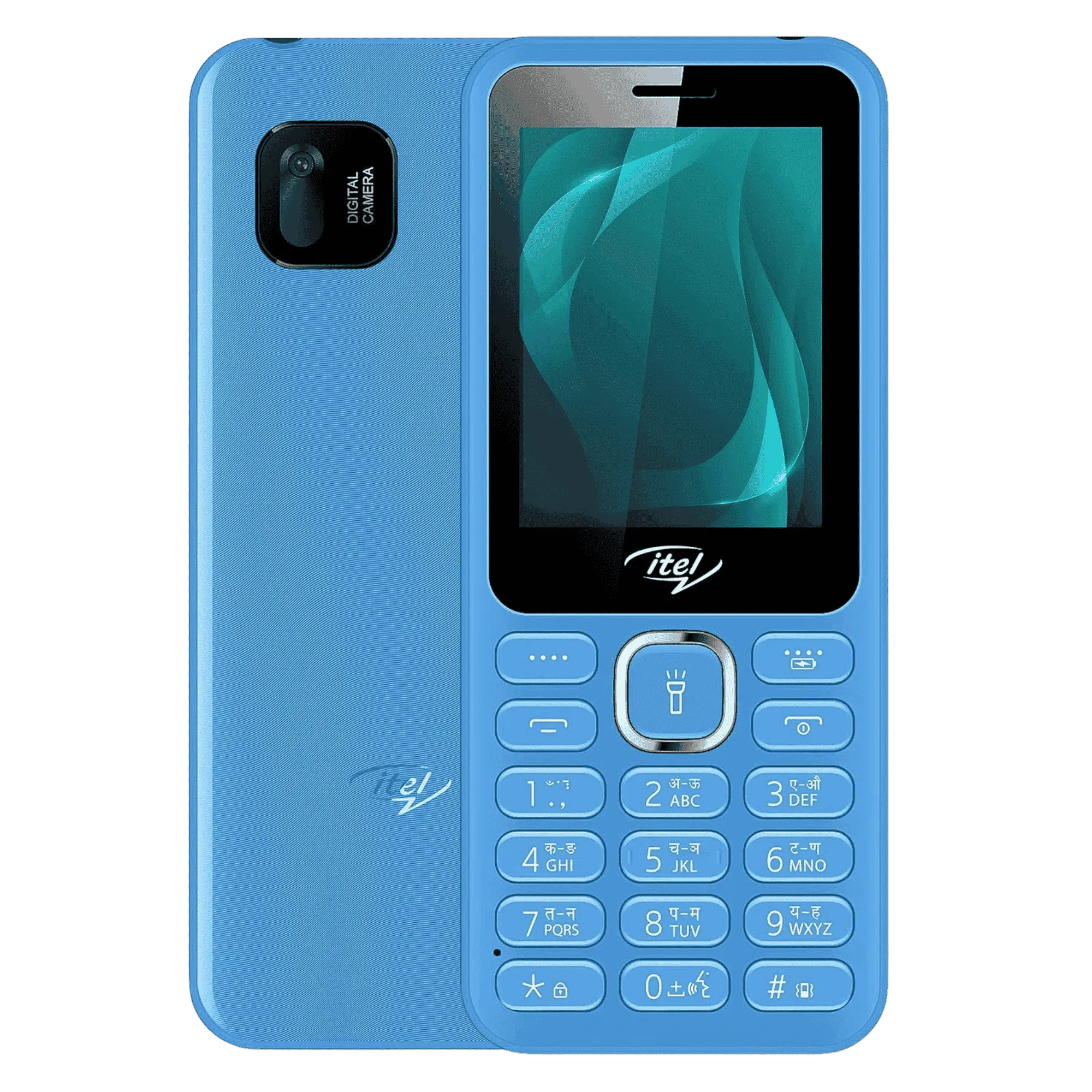 Itel 5027 blue Front Back View