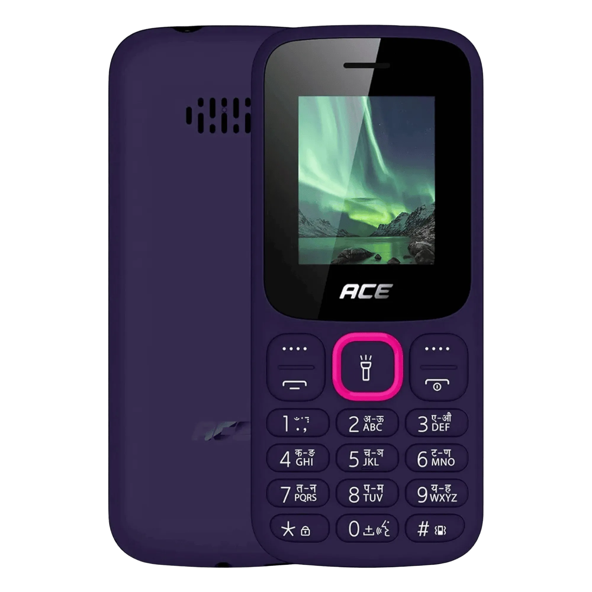 Itel ace 3 shine dark purple Front Back View