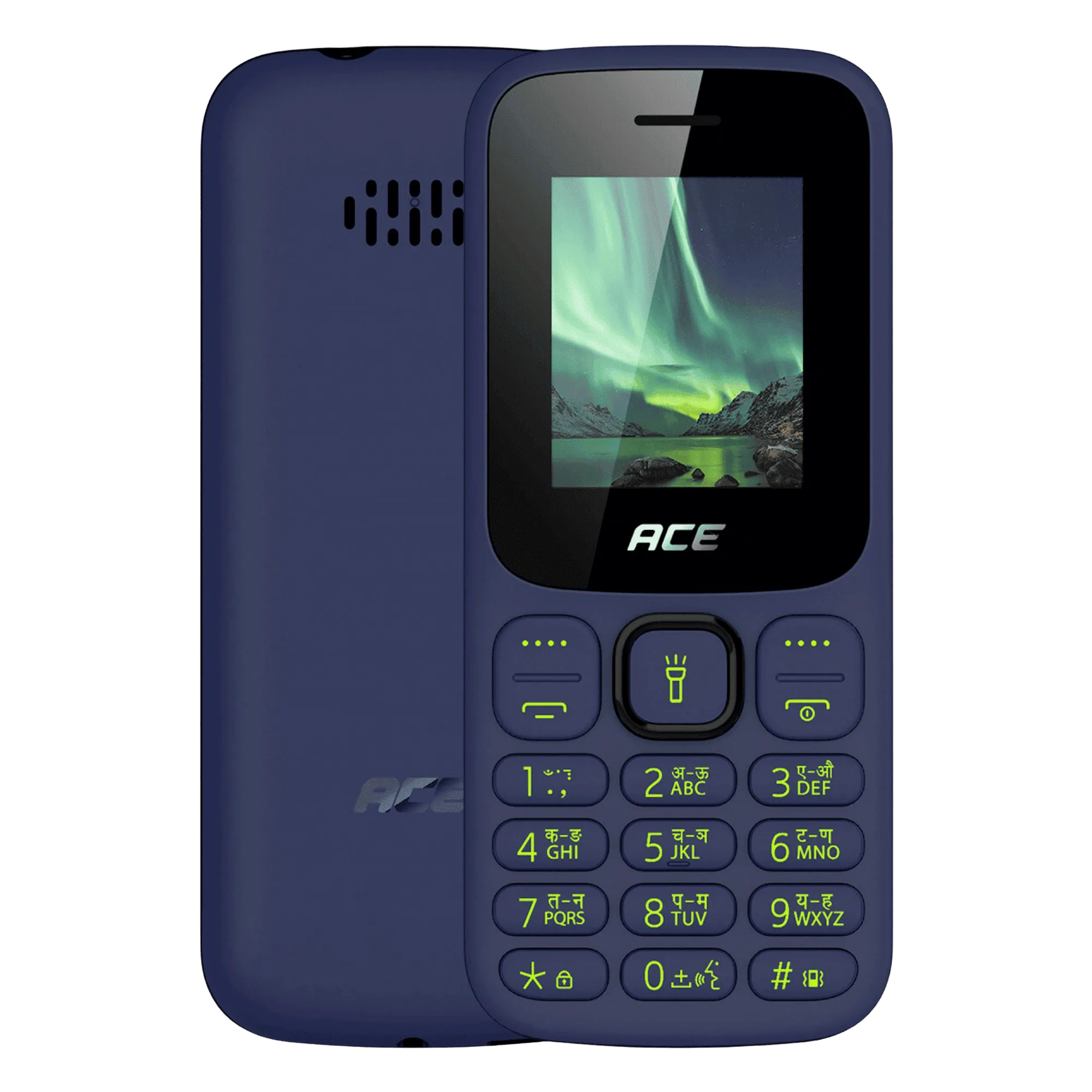 Itel ace 3 shine deep blue Front Back View