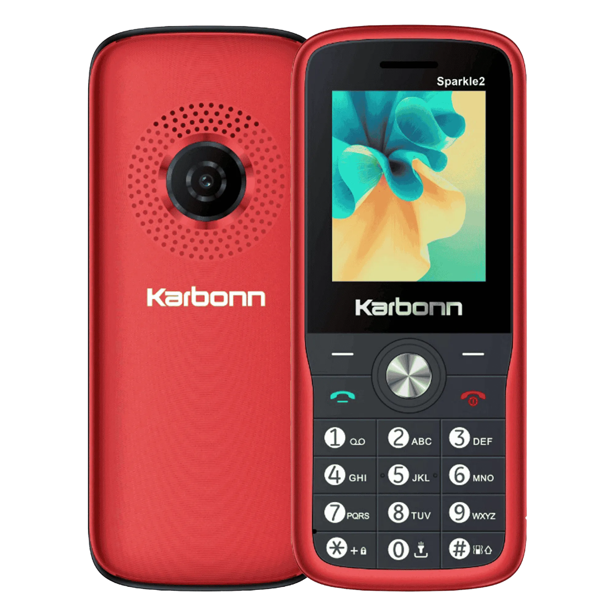 Karbonn sparkle 2 red black Front Back View