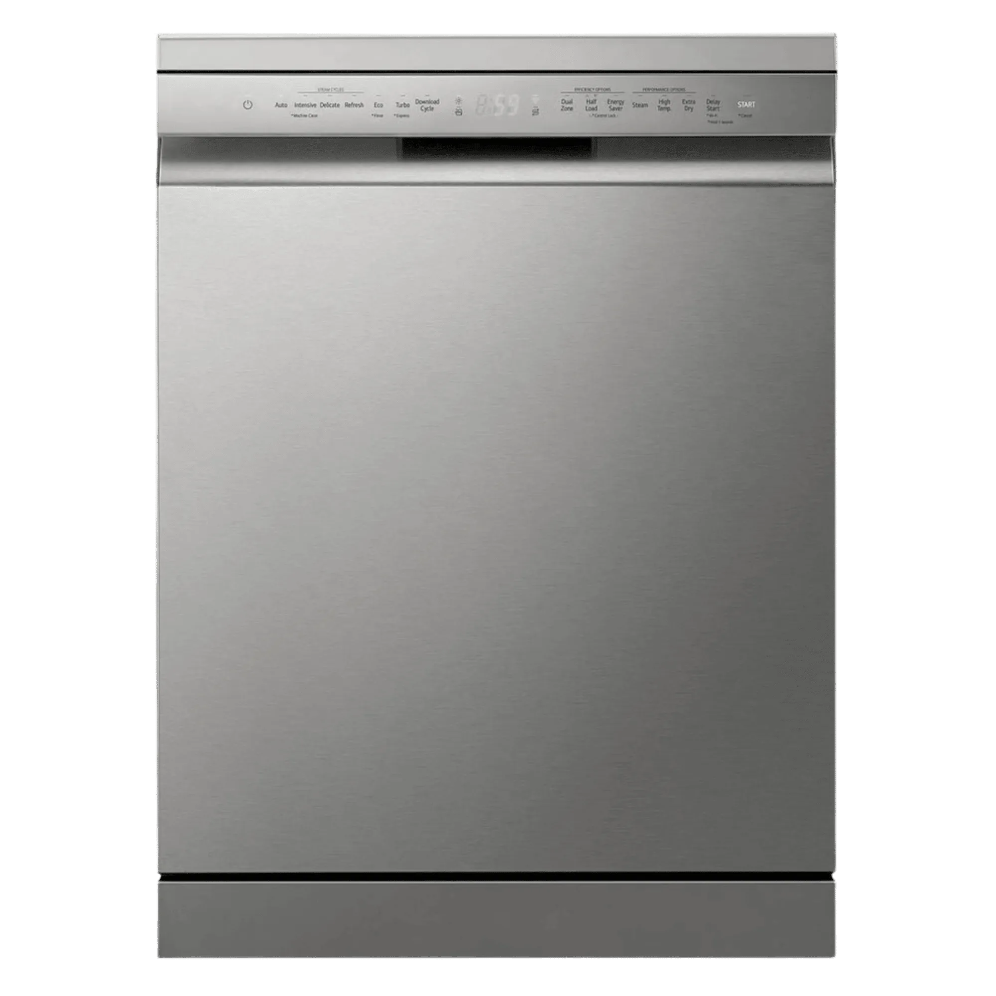 LG 15 place settings with quadwash inverter direct drive technology dishwasher dfb435fv prime silver Front View