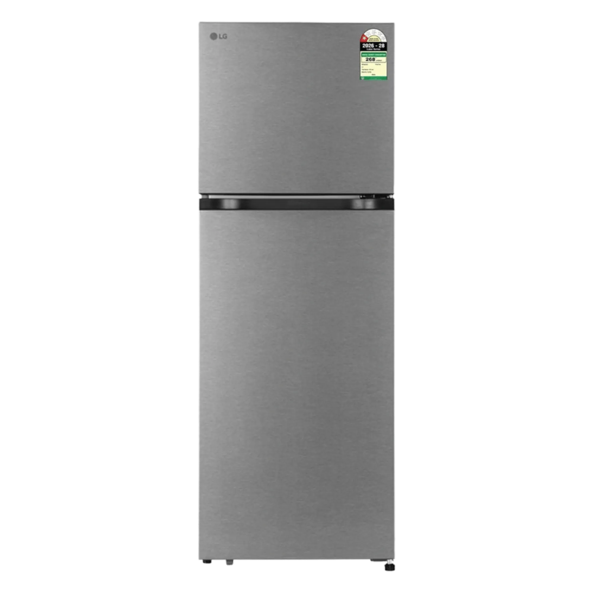 LG 251 l frost free double door 1 star refrigerator glt2516wxds ddszebn dazzle steel Front View