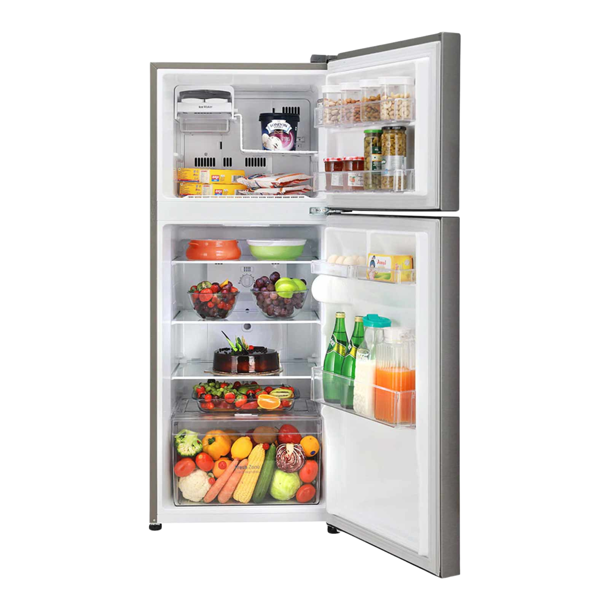 Buy LG 260 L Frost Free Double Door 2 Star Refrigerator| Dazzle steel