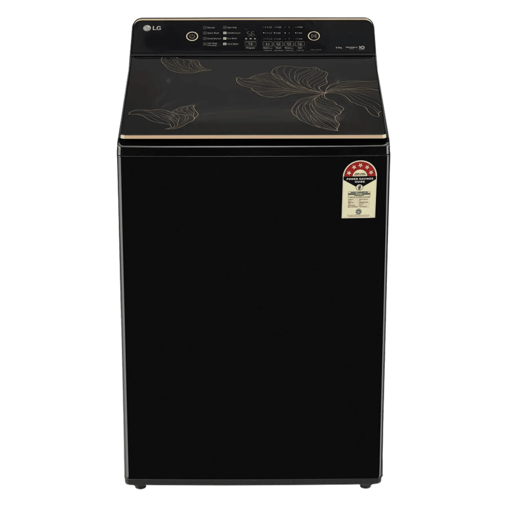 LG 8 0kg fully automatic top load washing machine t80kmob1z middle black Front View