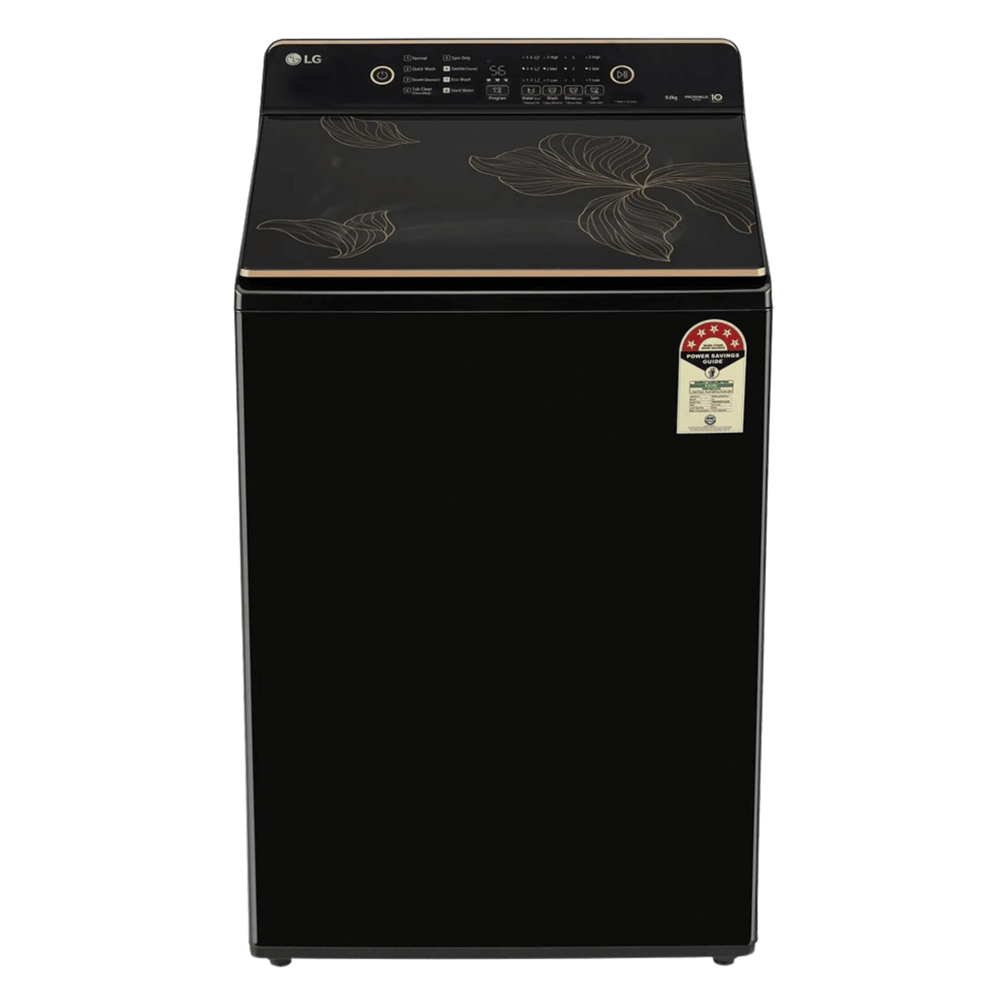 LG 9 0kg fully automatic top load washing machine t90kmob1z onyx black Front View