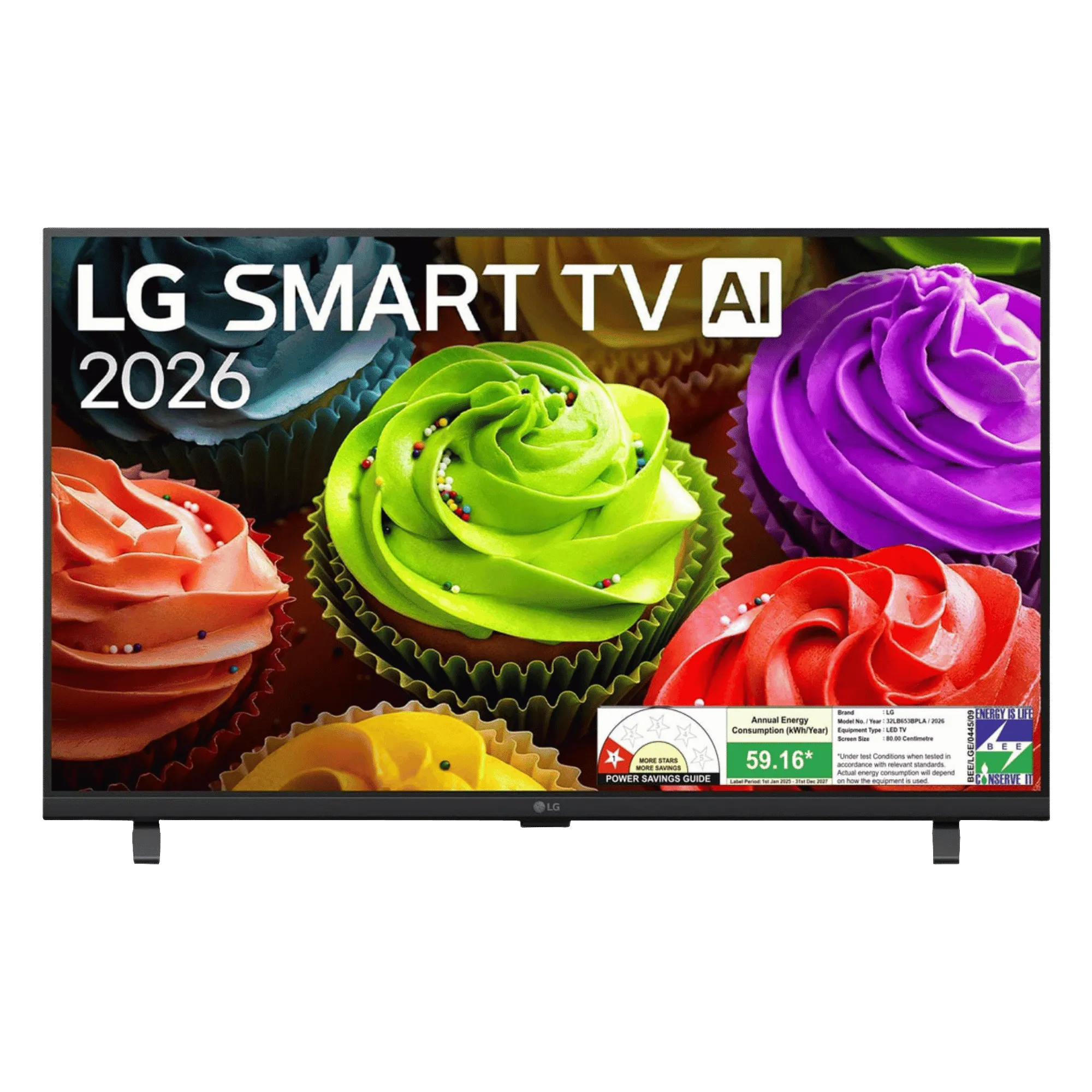 LG hd ready ai smart led tv 2026 32lb653bpla 32 inch Front View