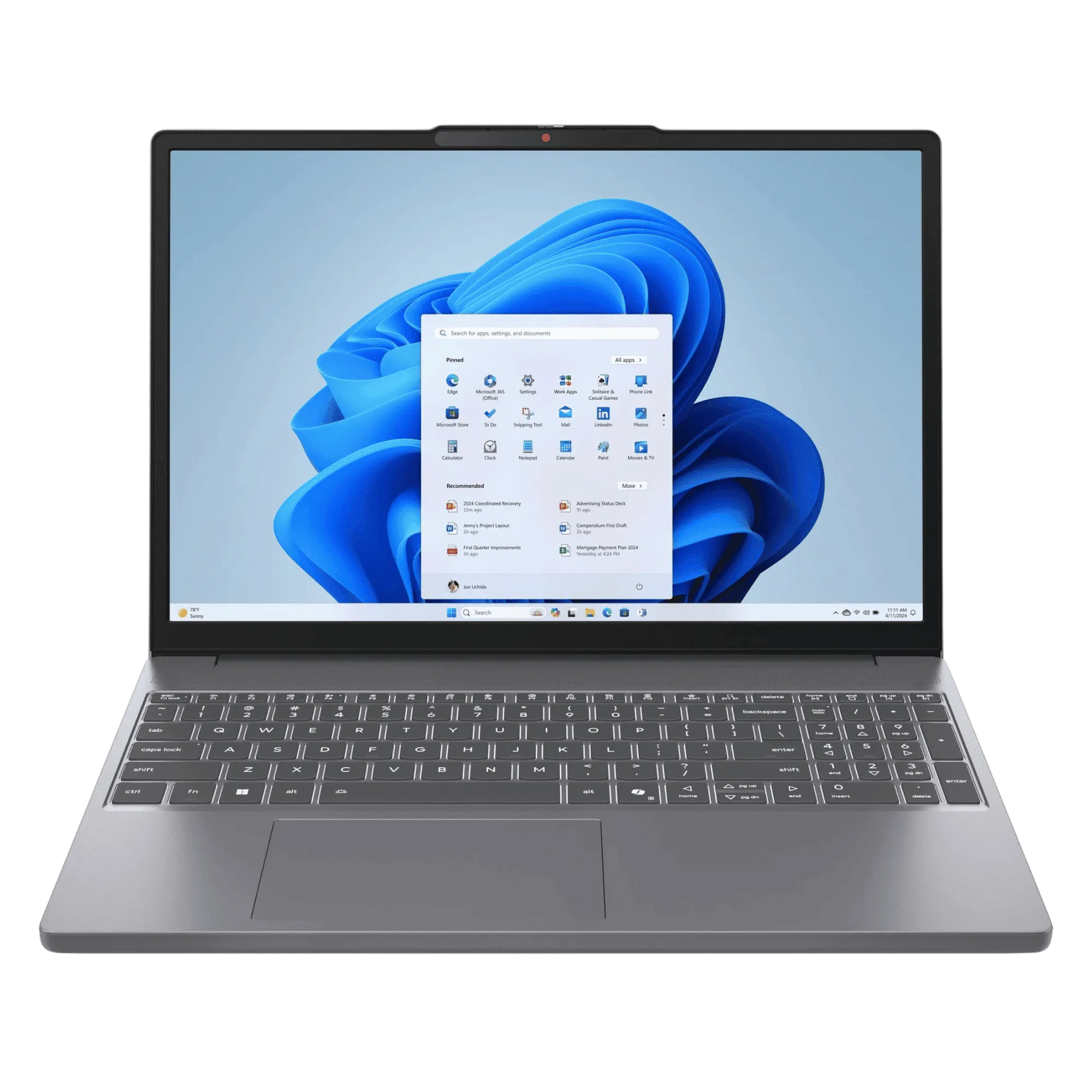 Lenovo ideapad slim 3 intel core i5 13th gen windows 11 home laptop 83k100rwin luna grey 16gb 512gb Front View