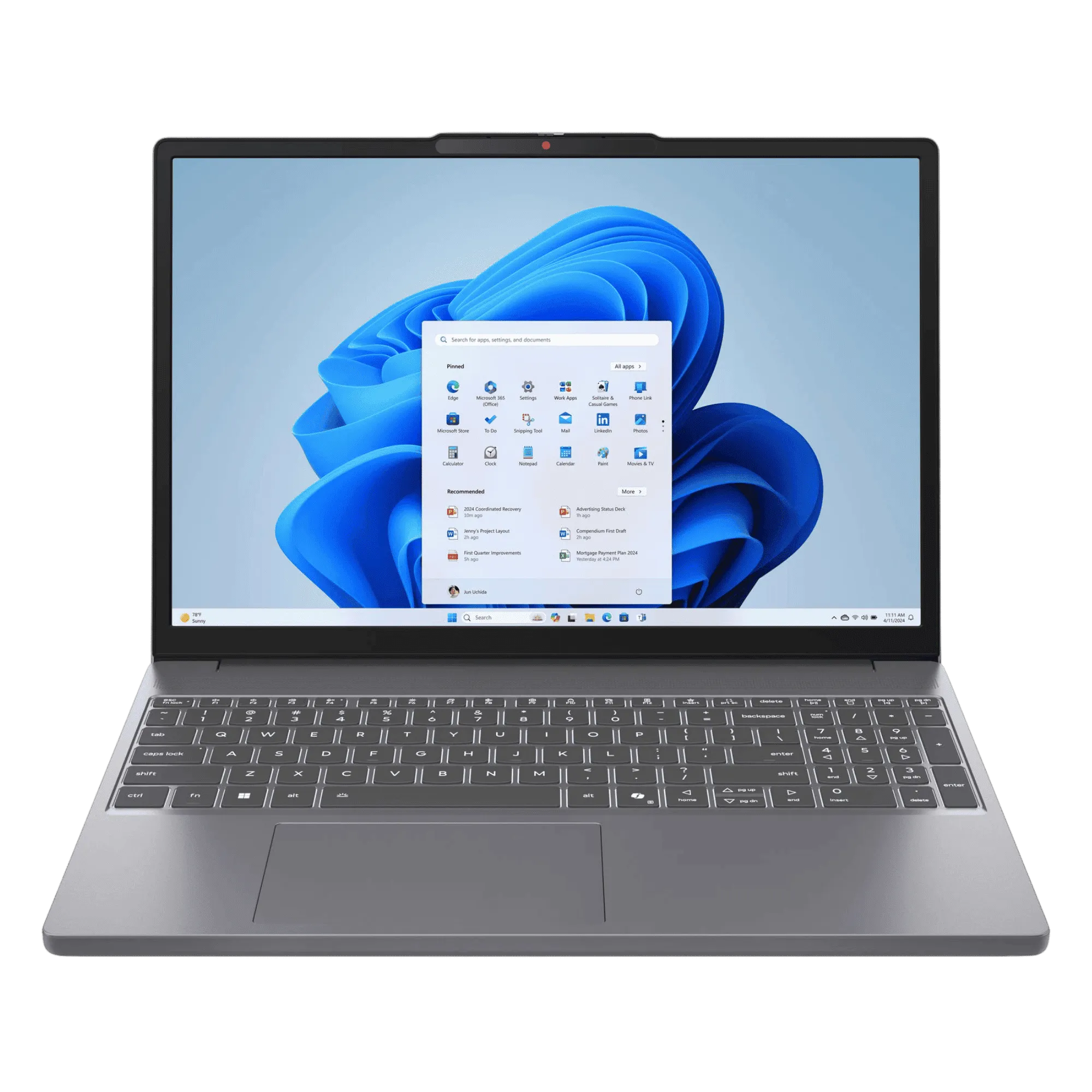 Lenovo ideapad slim 3 intel core i7 13th gen windows 11 home laptop 83k100rvin luna grey 16gb 512gb Front View Image