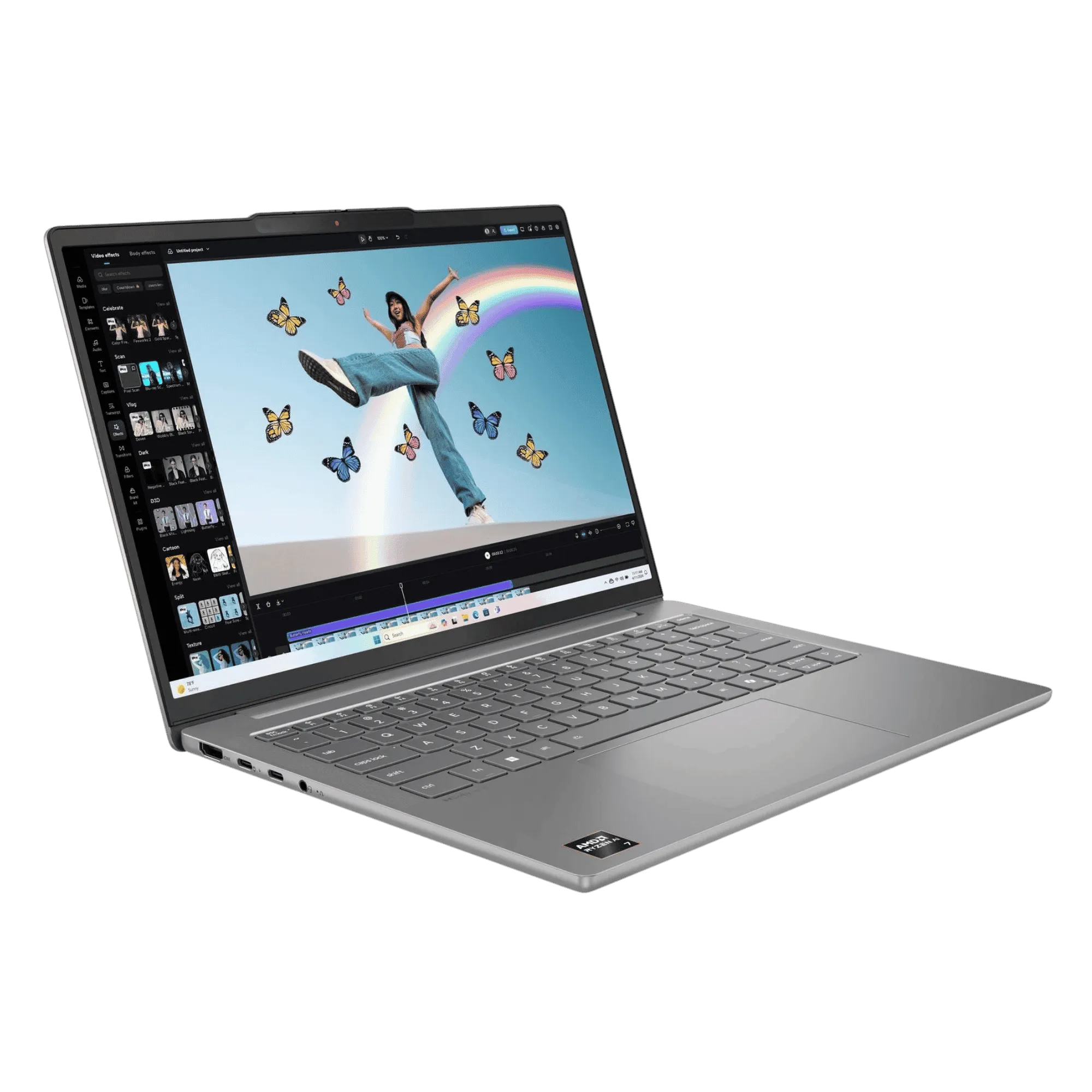 Lenovo ideapad slim 5 oled ryzen ai 7 350 windows 11 home laptop 83ha5in luna grey 24gb 1tb Front Left View