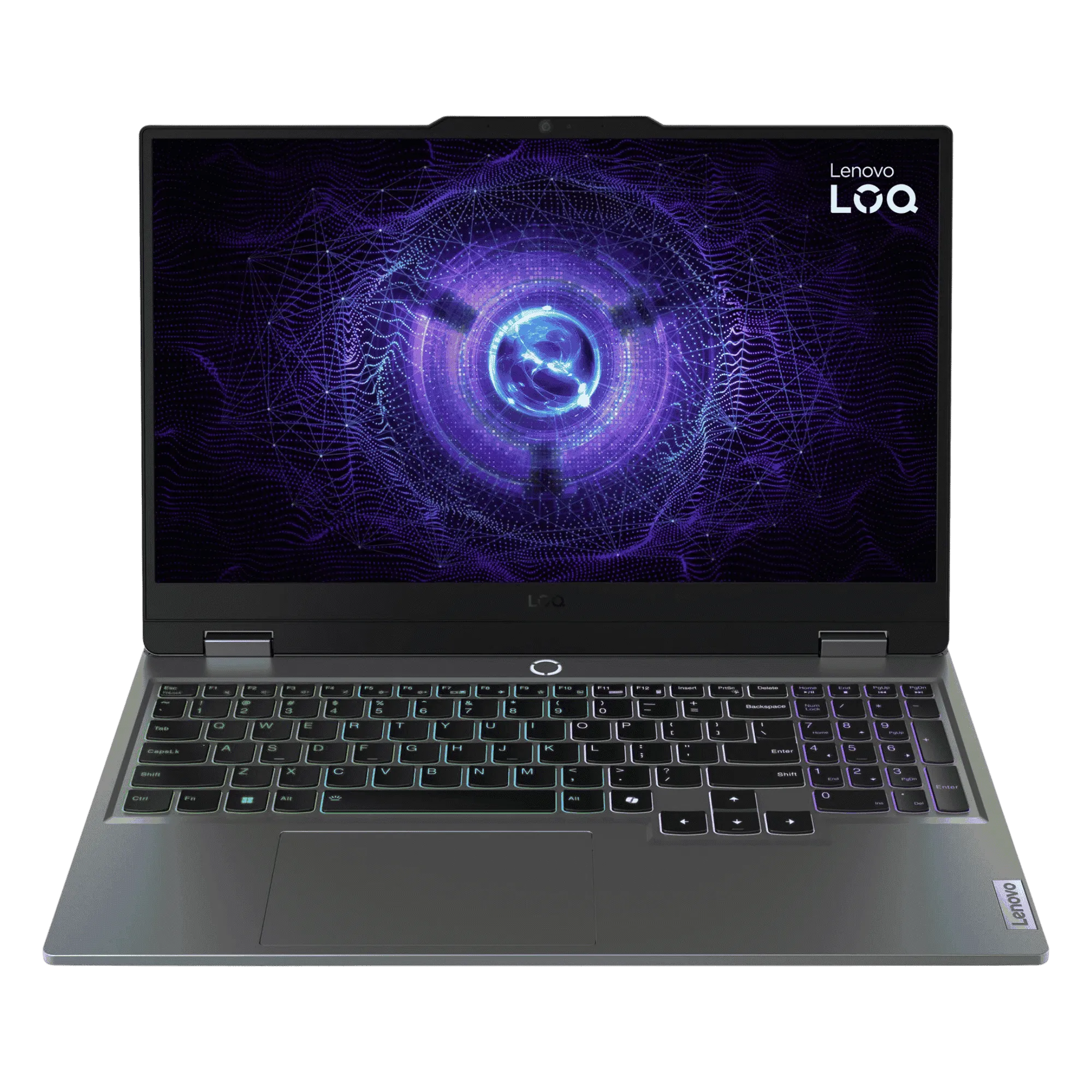 Lenovo loq gaming intel core i7 13th gen windows 11 home laptop 83dv01a5in luna grey 16gb 512gb Front View