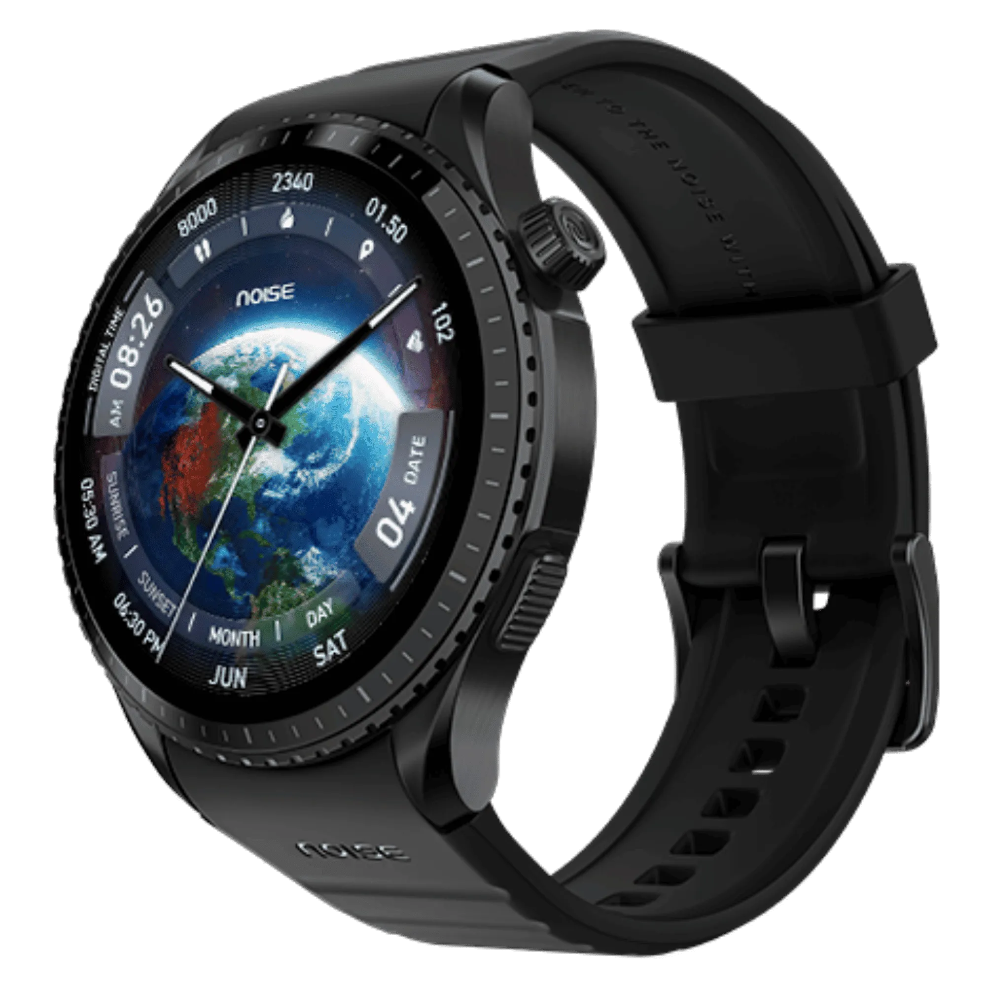 Noise noisefit origin smartwatch jet black Front Right View
