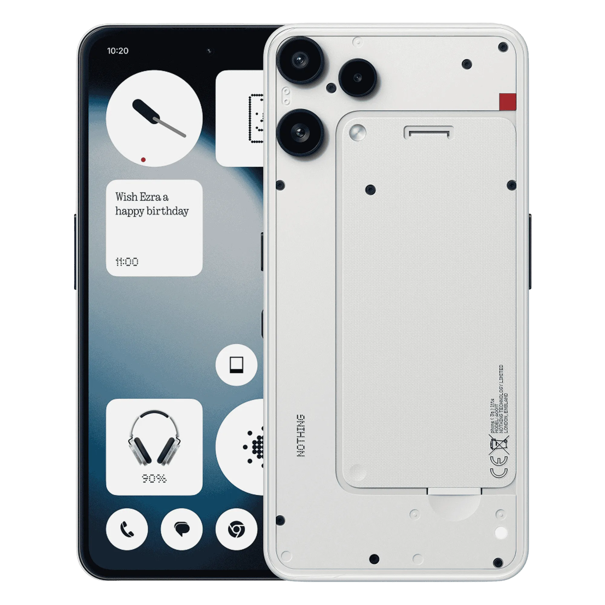 Nothing phone 3a lite 5g white 8gb 128gb Front Back View