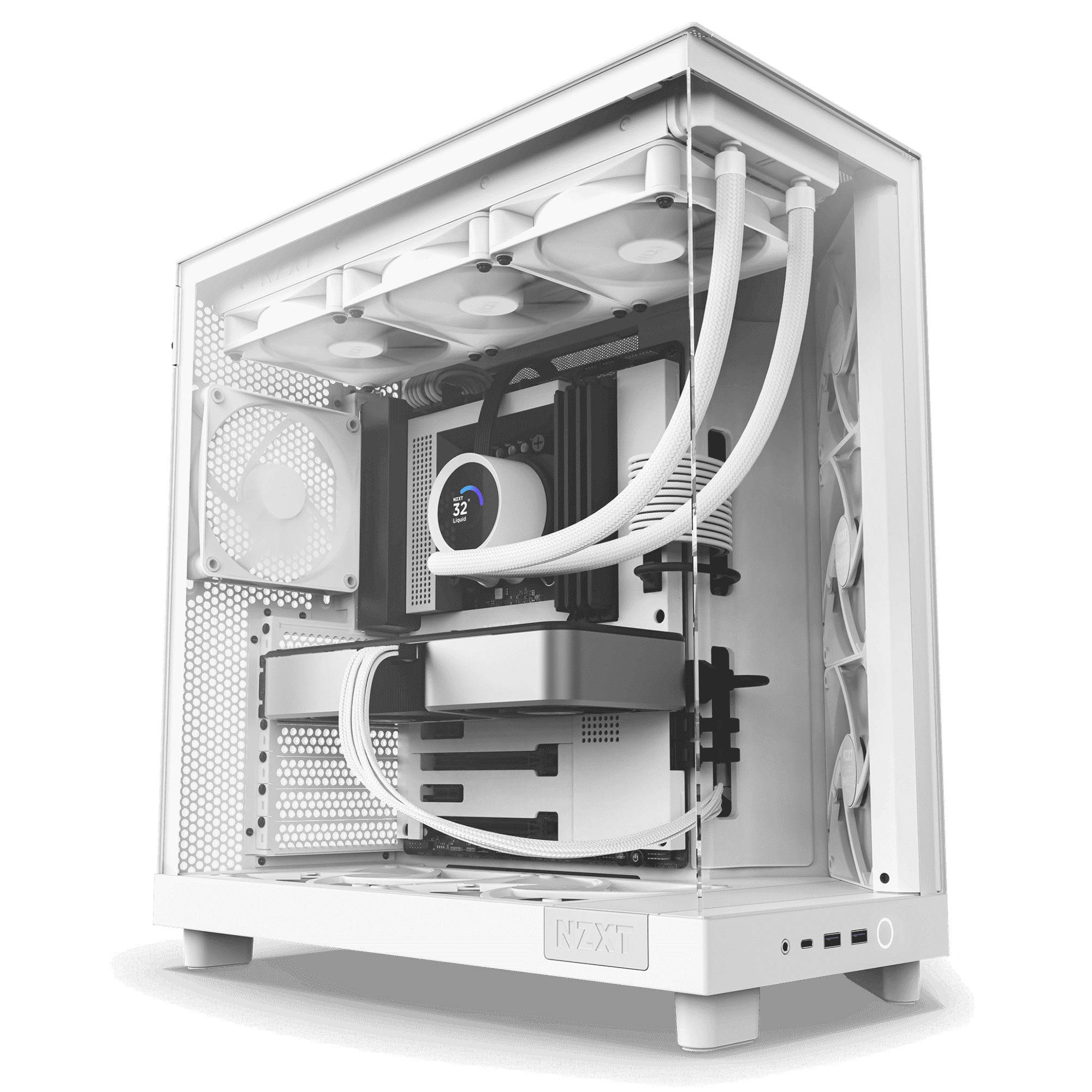 NZXT H6 FLOW Air Mid Tower Gaming Case Non RGB Fan (White)