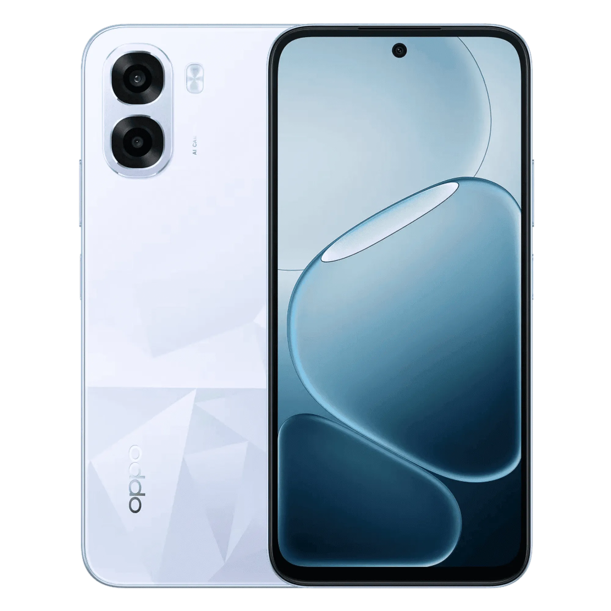 Oppo k14x 5g icy blue 6gb 128gb Front Back View