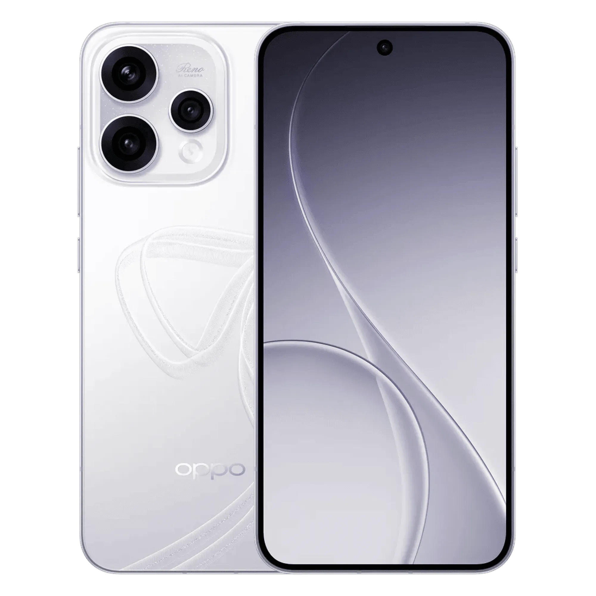 Oppo reno 15 5g galcier white 12gb 512gb Front Back View