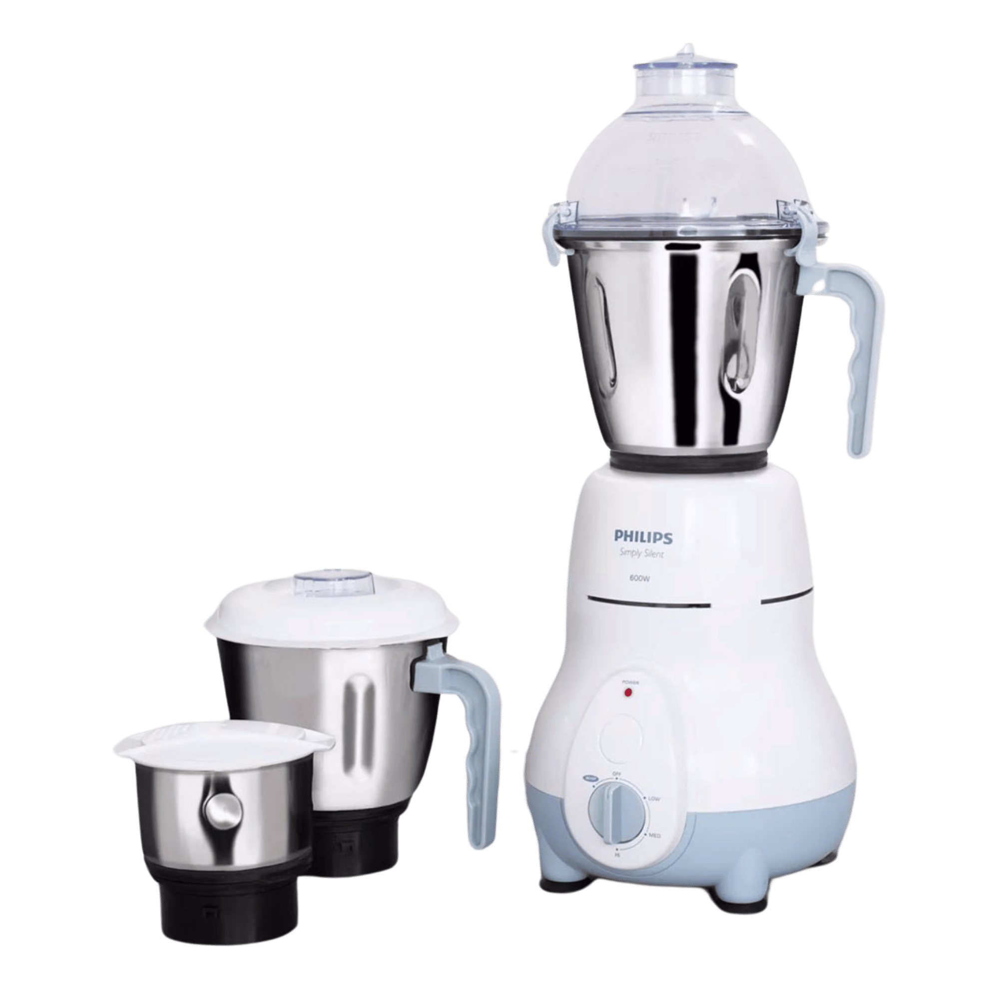 Get Philips HL1643/04 600W Mixer Grinder (White/Blue,3 Jars)