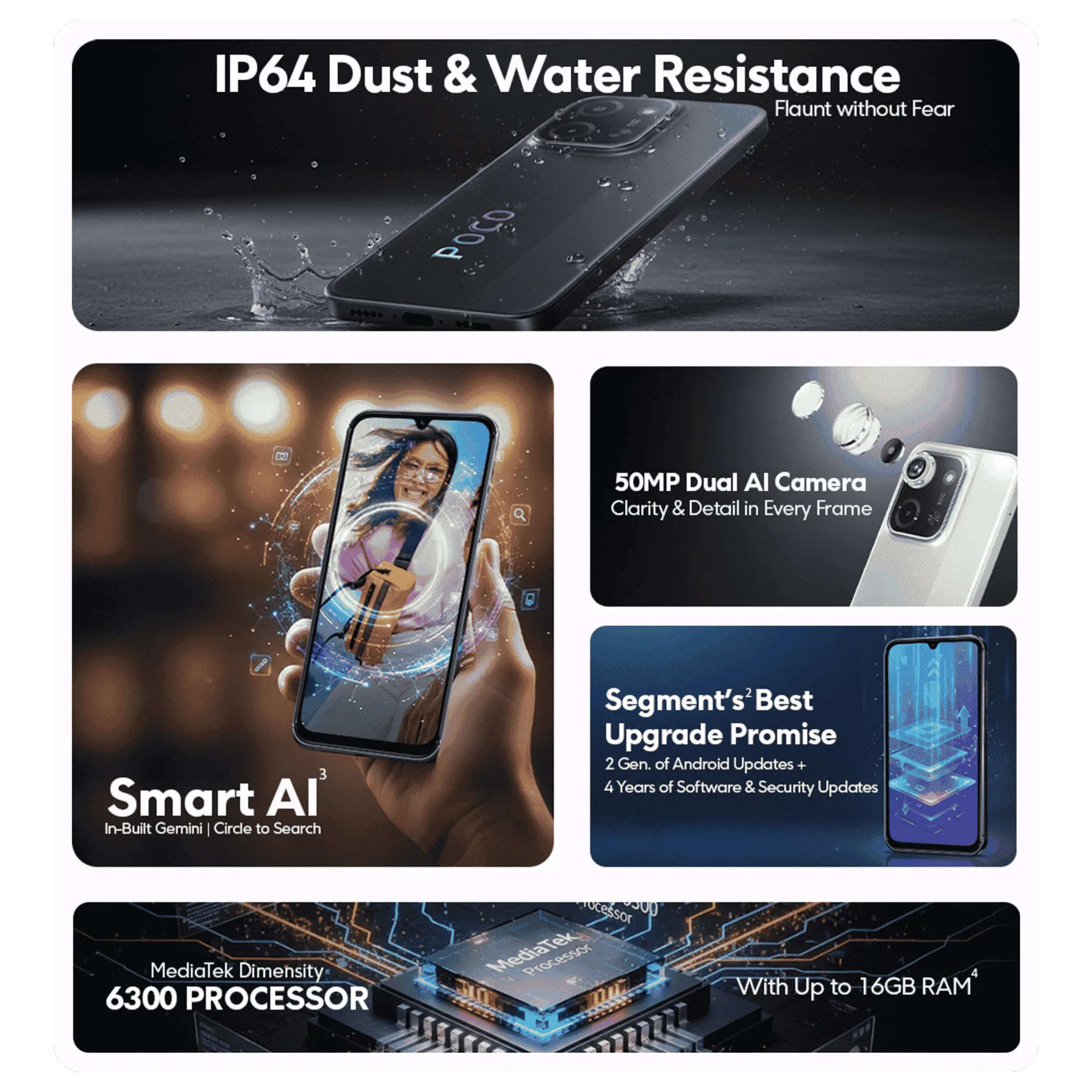 Save Big on Poco C85 5G Smartphone (Power Black) | 8GB-128GB