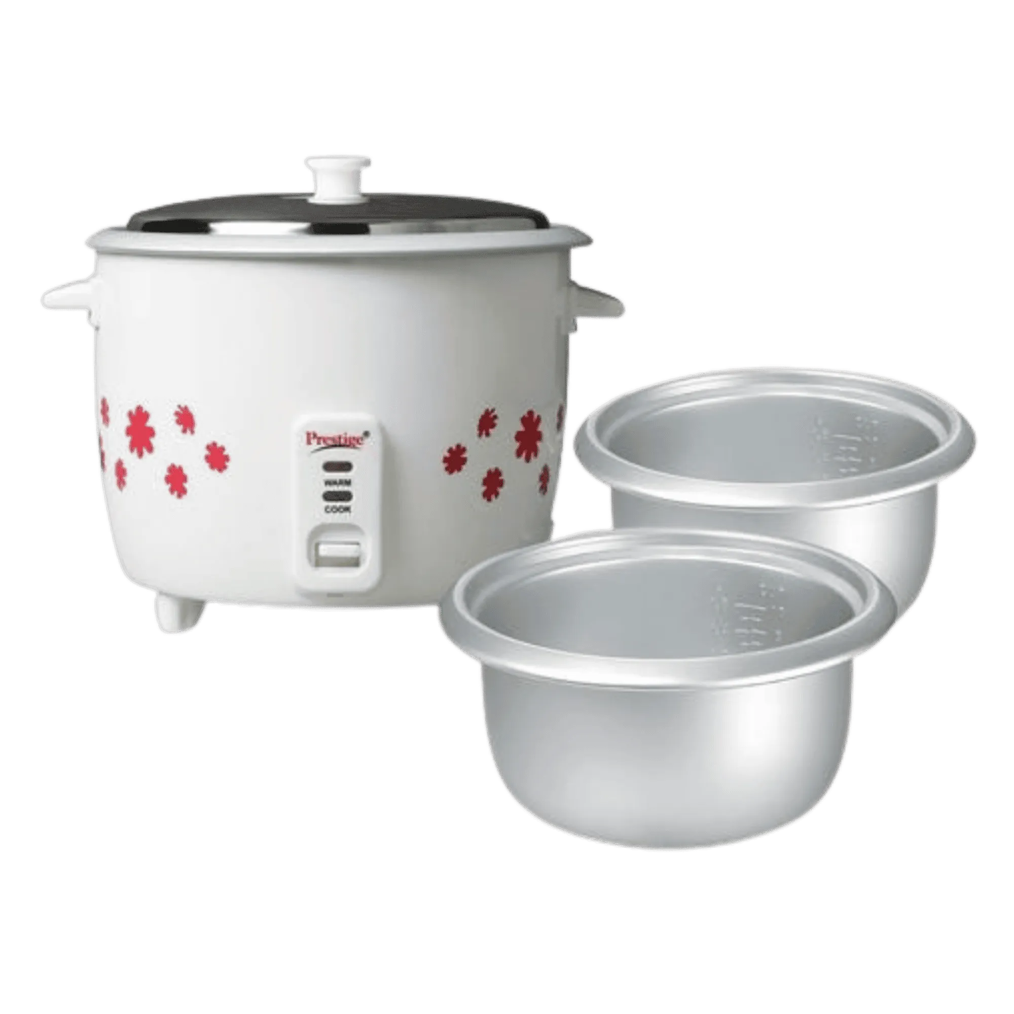 Prestige prwo 2 double pot 1 8 l electric rice cooker 1 8 l white red Full View