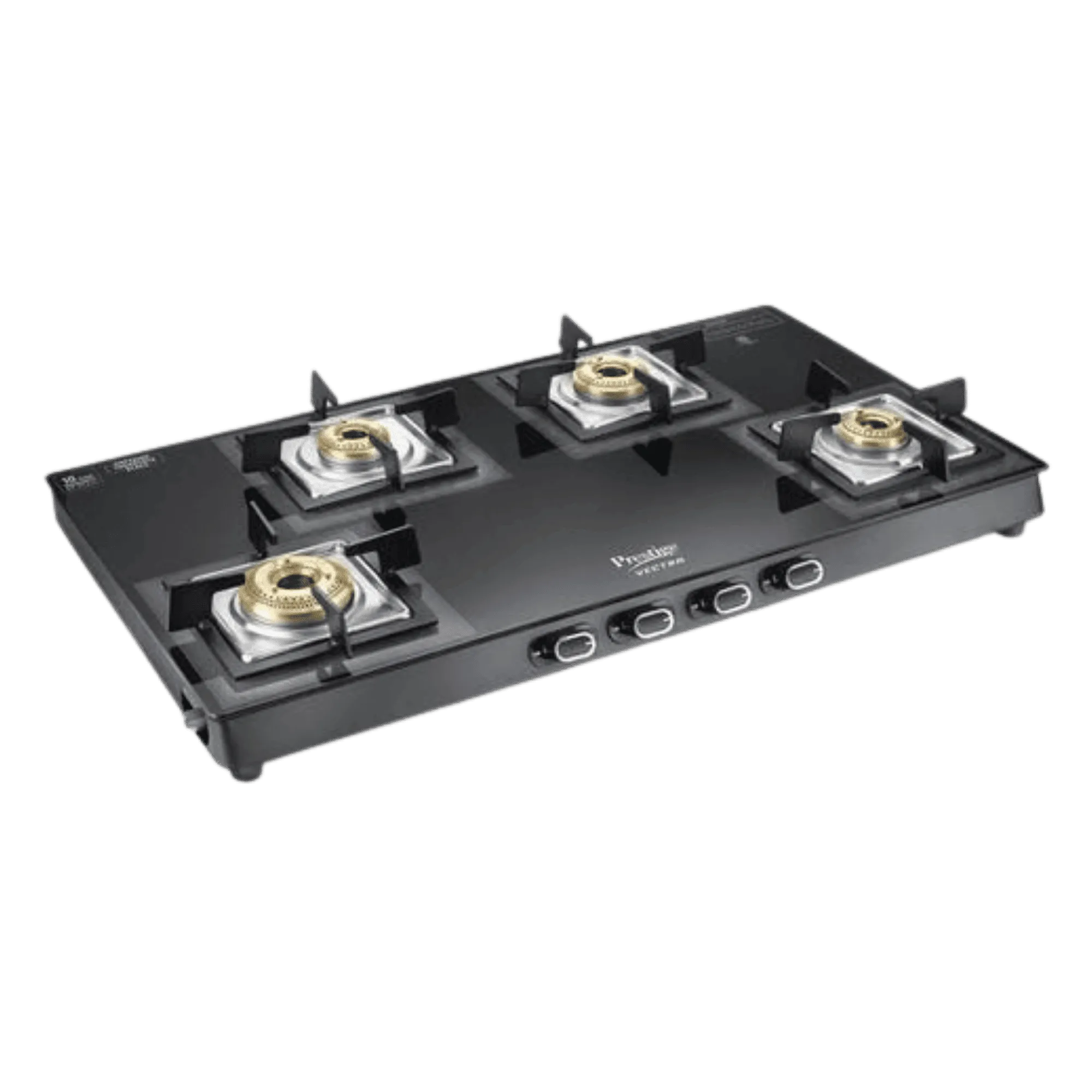 Prestige vectra glass top 4 burner gas stove black Full View