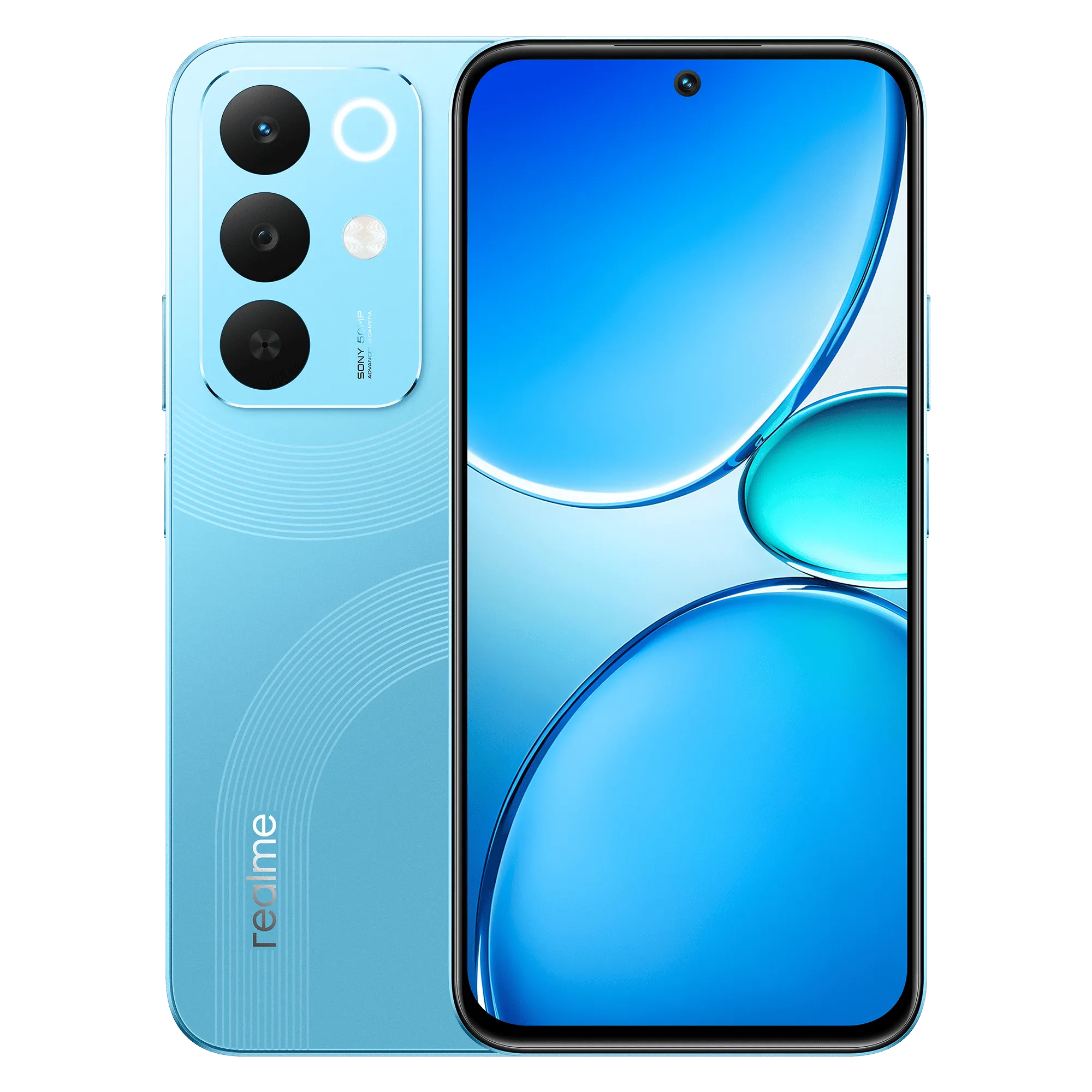 Realme 15x 5g 2026 aqua blue 6gb 128gb Front Back View