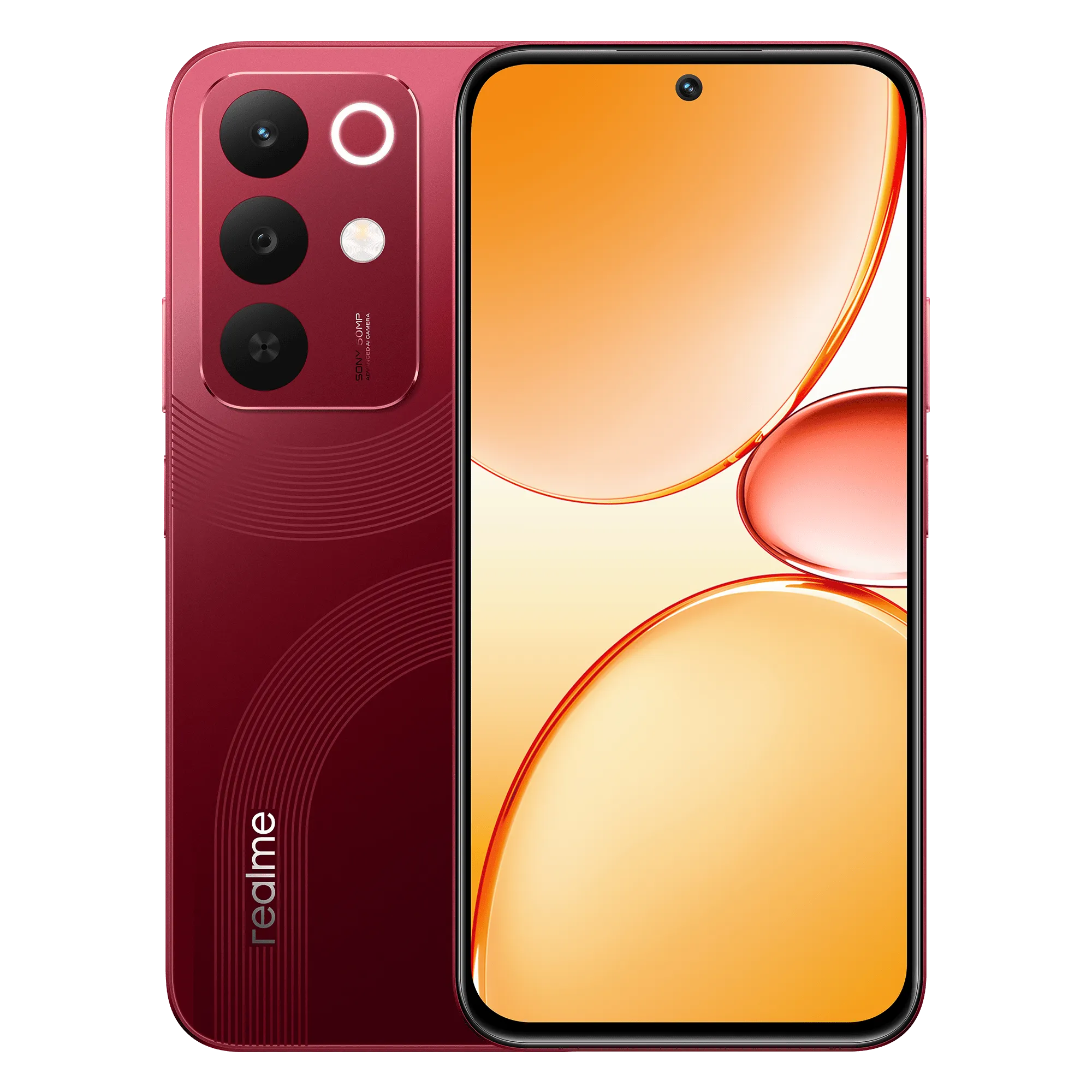Realme 15x 5g 2026 maroon red 8gb 128gb Front Back View