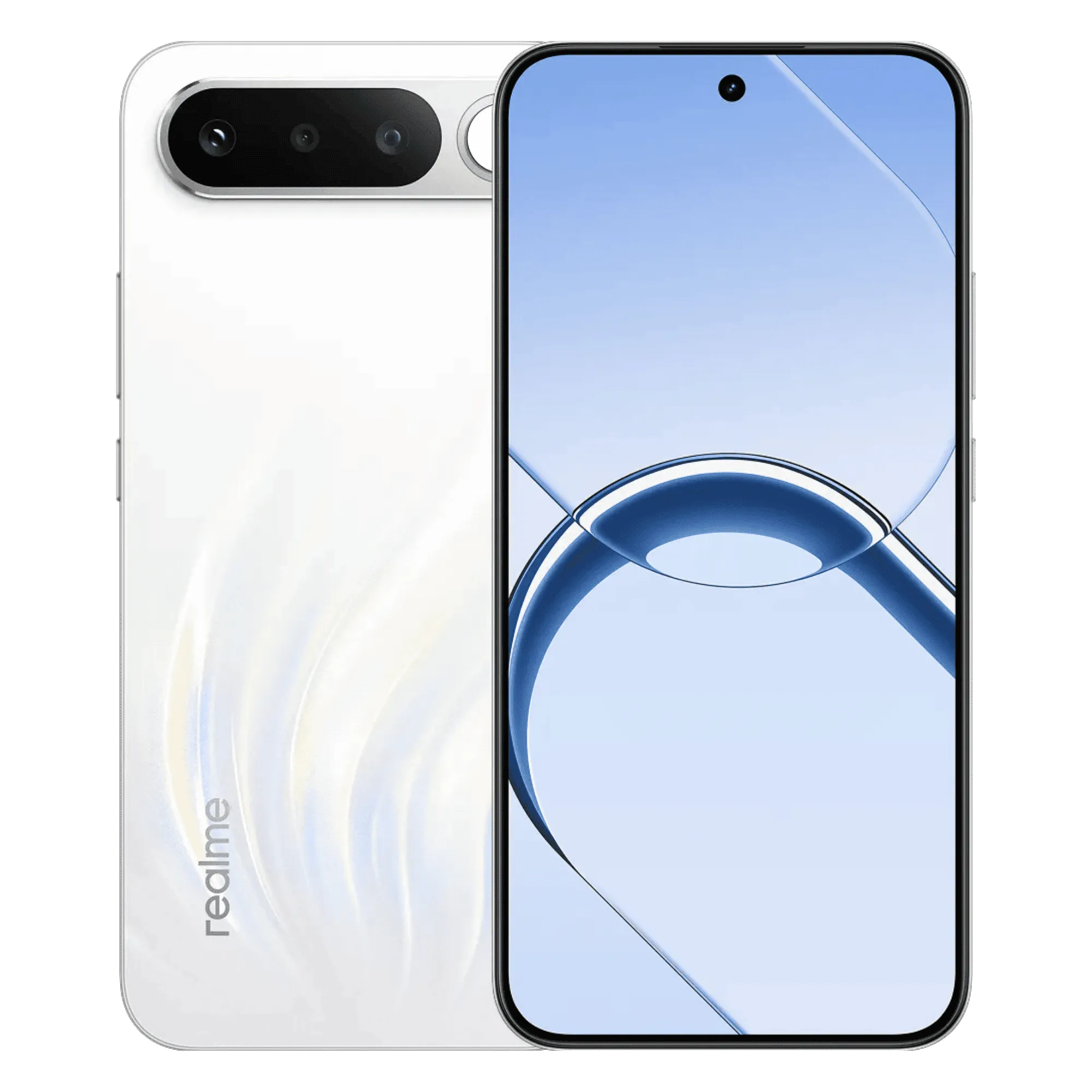 Realme 16 5g air white 8gb 256gb Front Back View