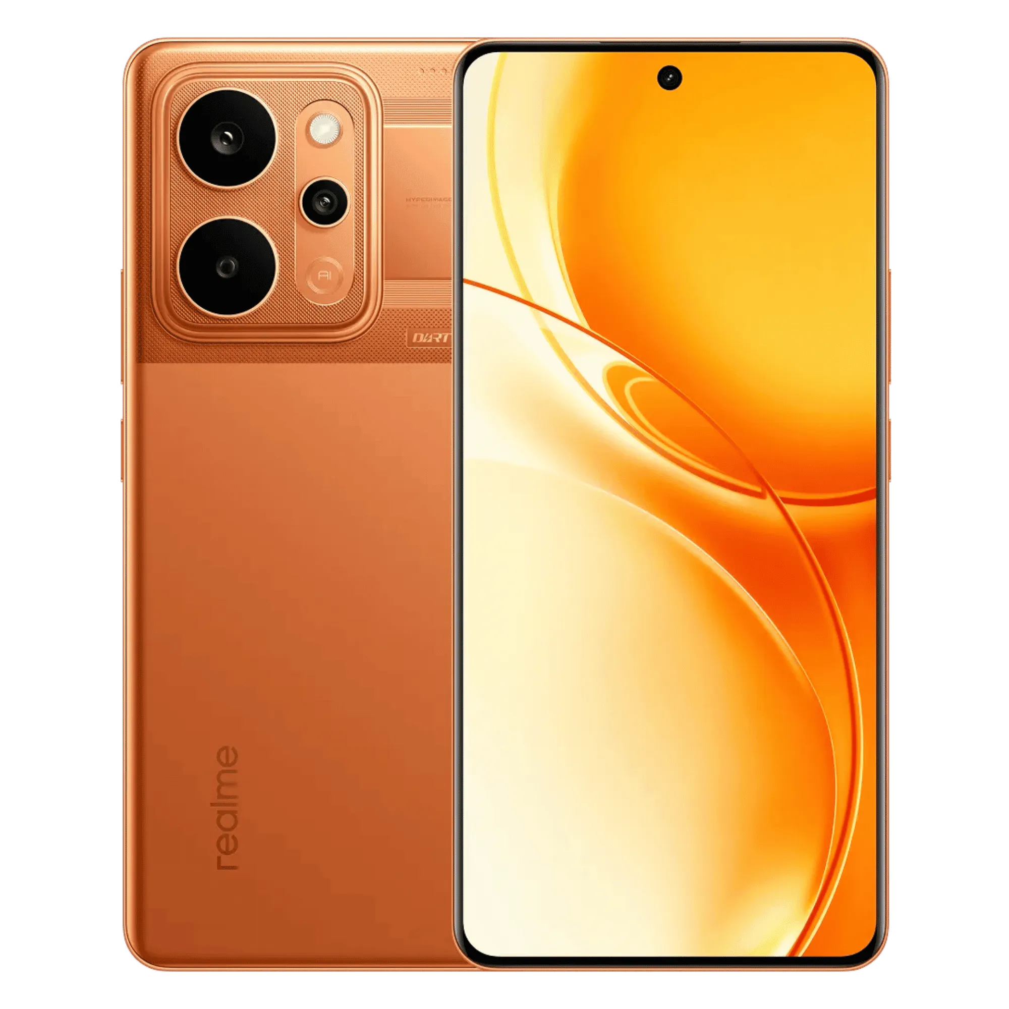 Realme p4 power 5g transorange 12gb 256gb Front Back View