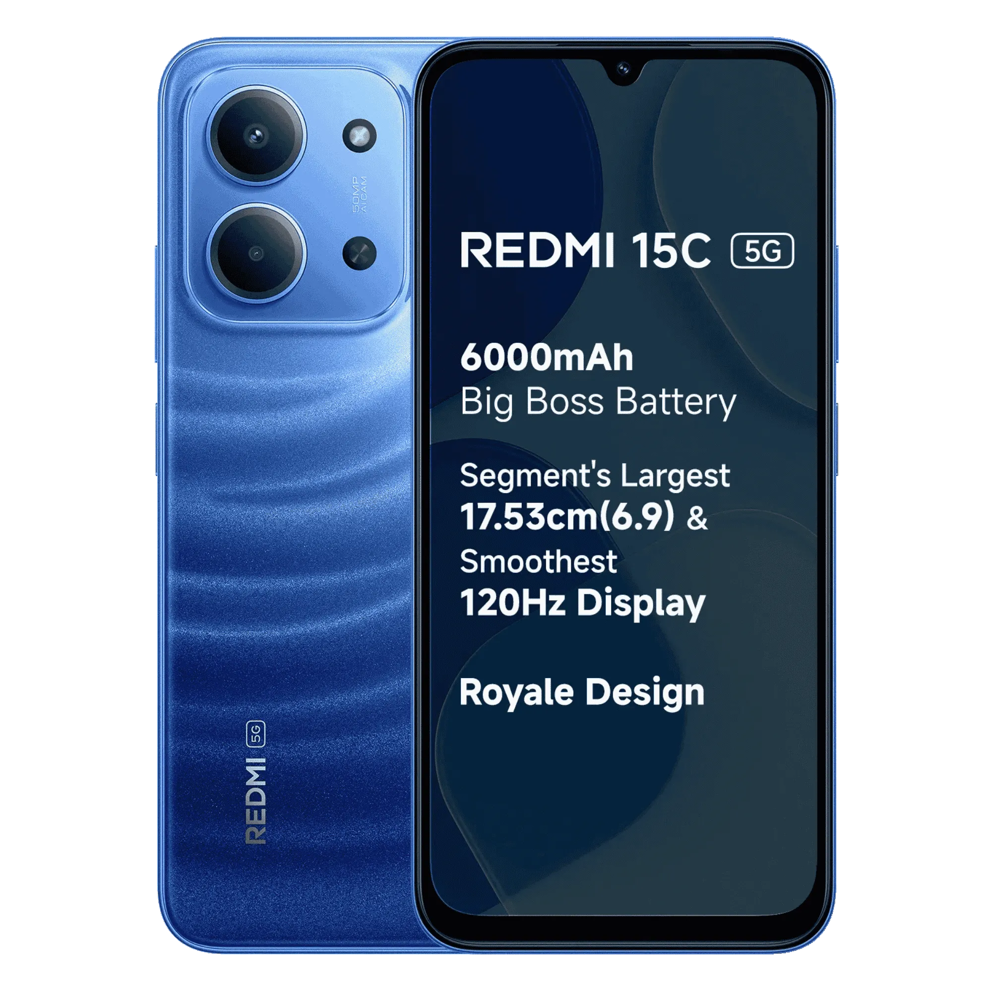 Redmi 15c 5g moonlight blue 8gb 128gb Front Back View