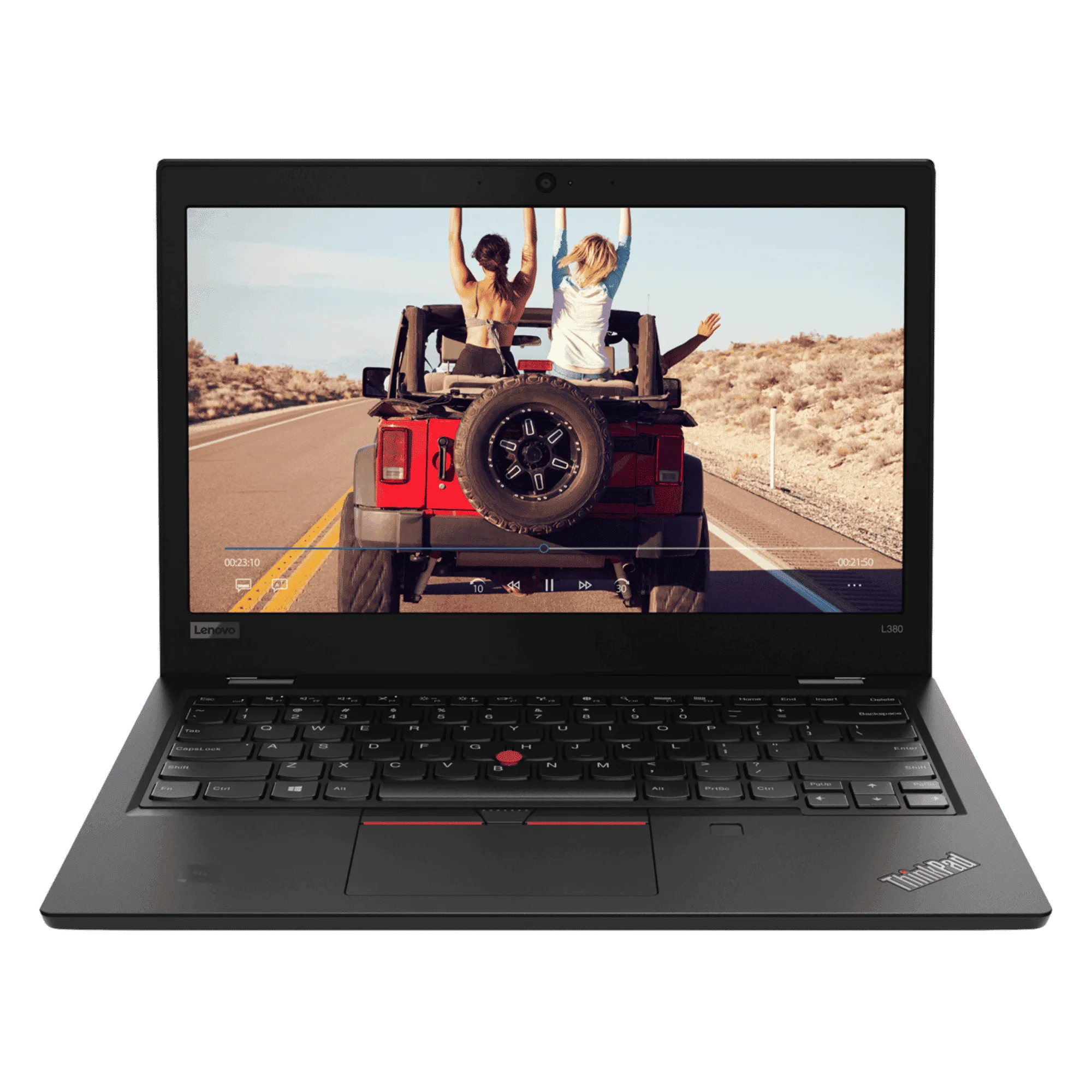 Refurbished lenovo thinkpad l380 intel core i5 8th gen windows 11 pro laptop black 16gb 512gb Front View