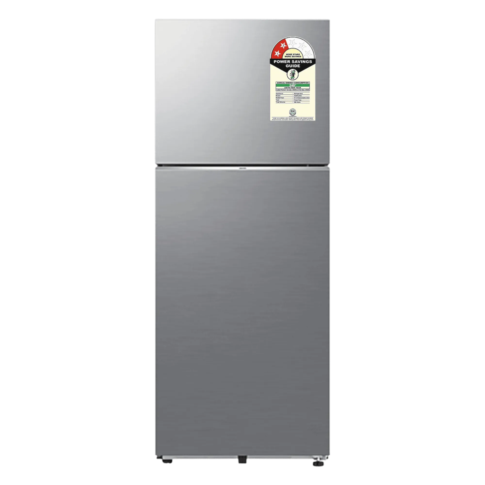 Samsung 396 l frost free bespoke ai double door 2 star refrigerator rt41hg6a22s8hl elegant inox Front View