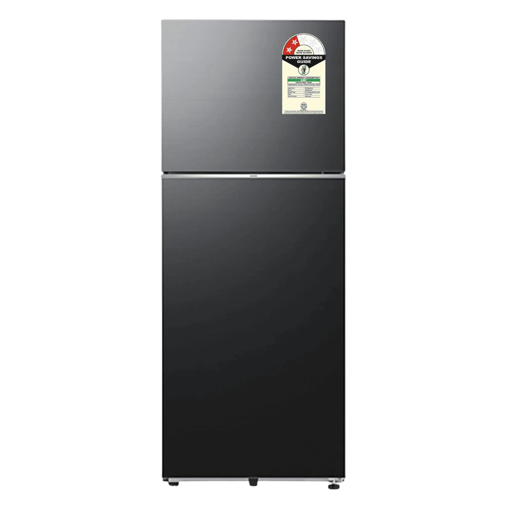 Samsung 396 l frost free bespoke ai double door 2 star refrigerator rt41hg6a42b1hl black doi Front View