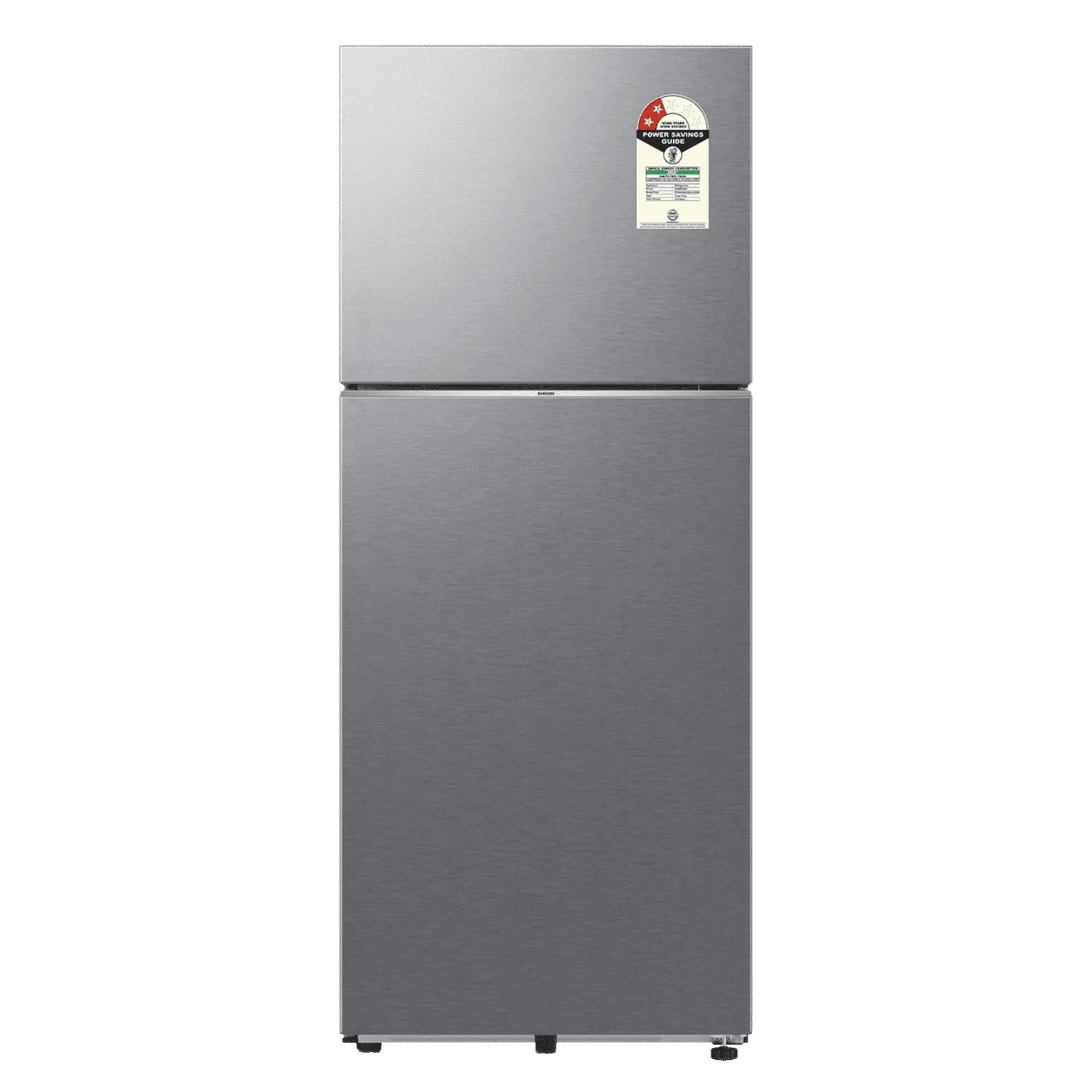 Samsung 419 l frost free bespoke ai double door 2 star refrigerator rt45hg6a22slhl ez clean steel Front View